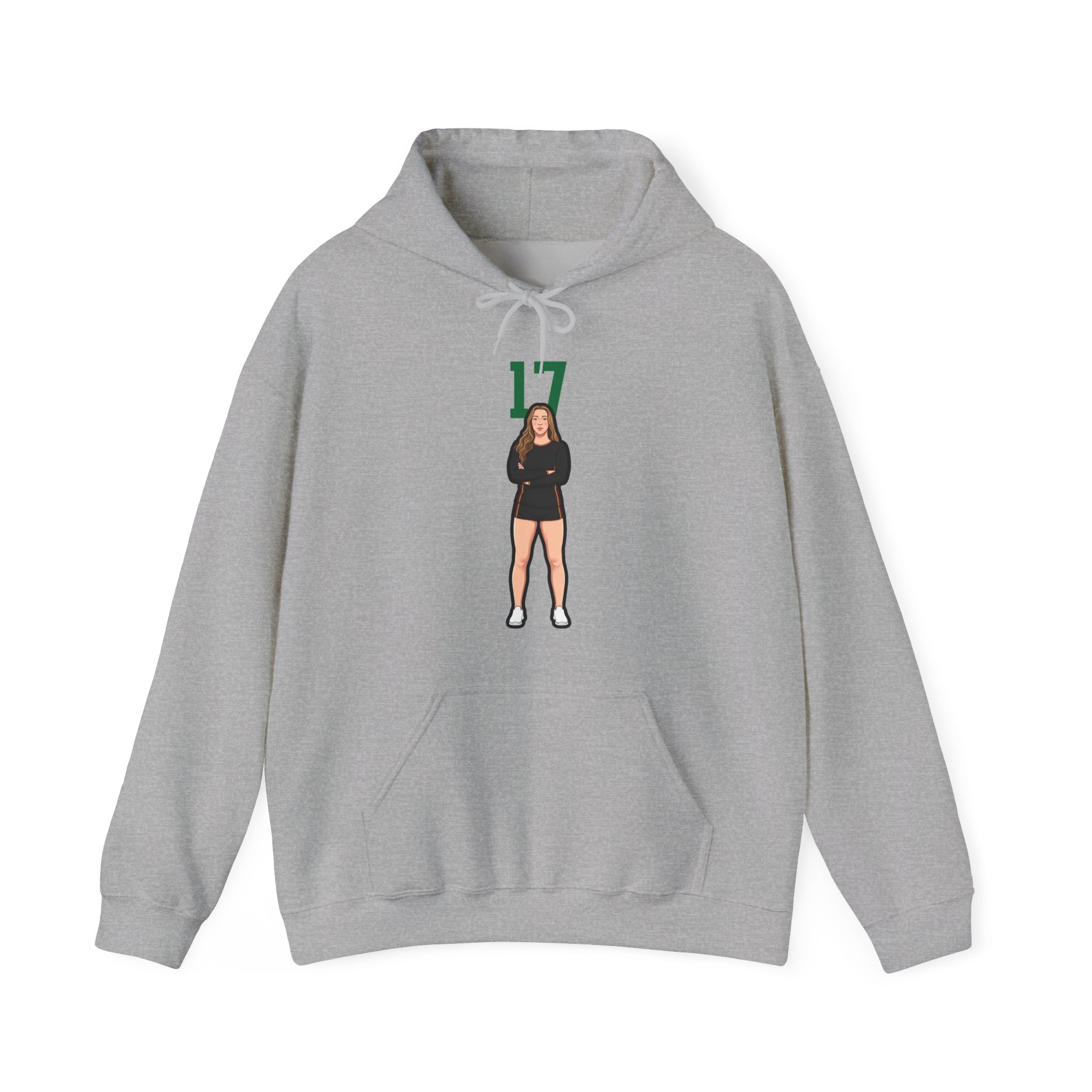 Hoodie — character_number_top in Grey