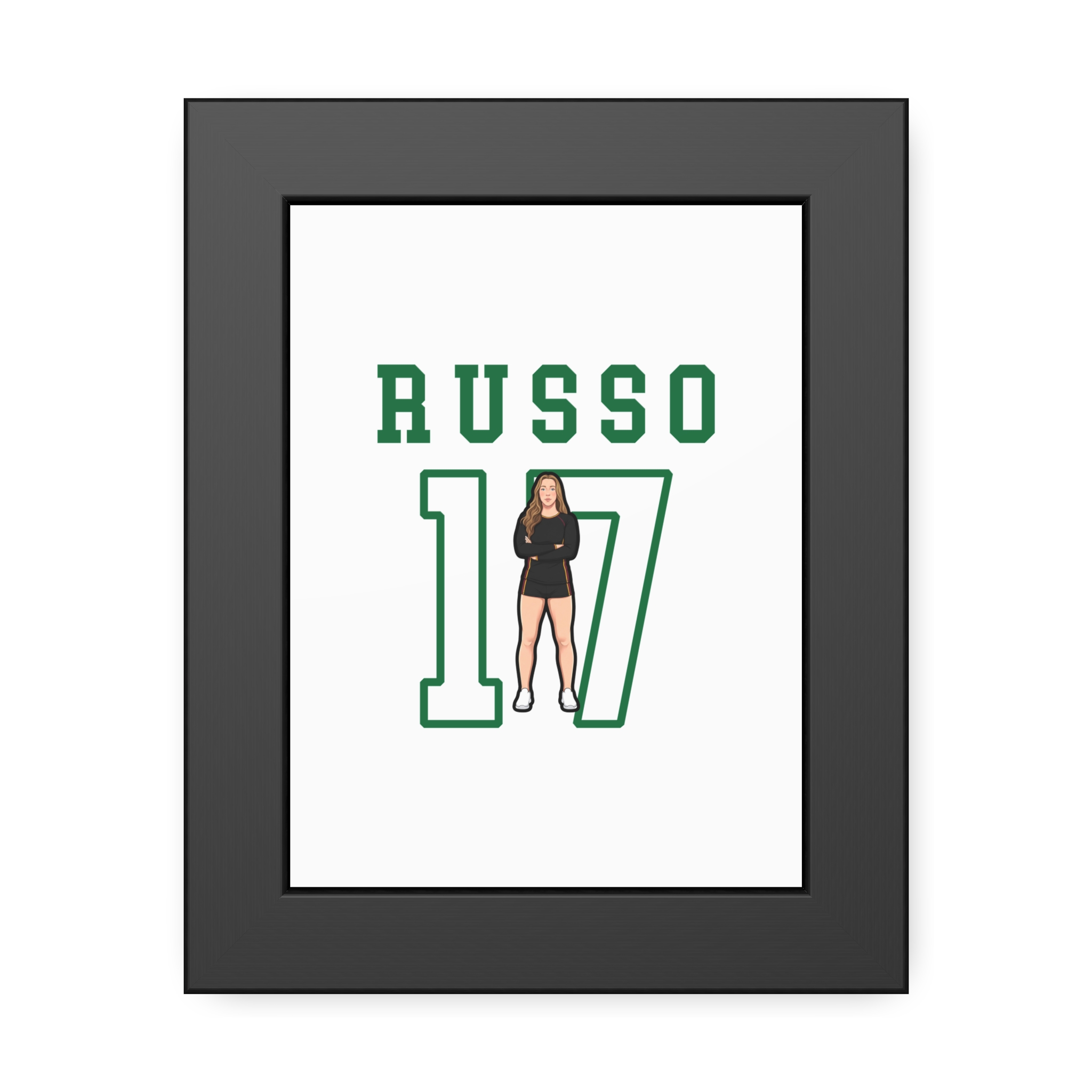 Framed Poster — character_shirsey in Black