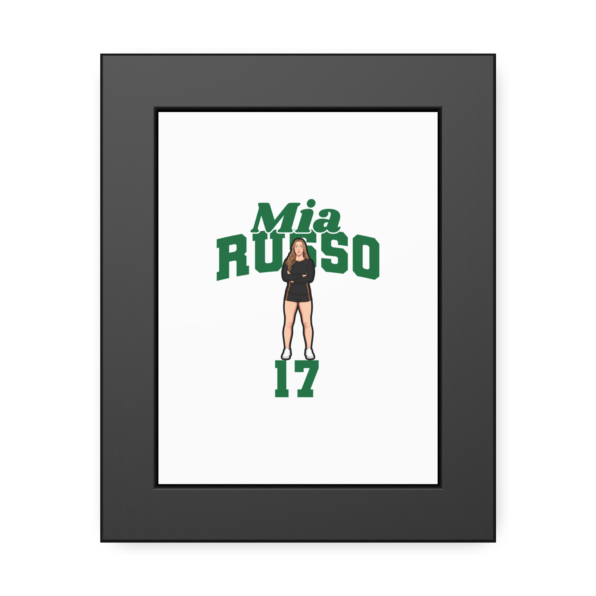 Framed Poster — character_signature_arch in Black