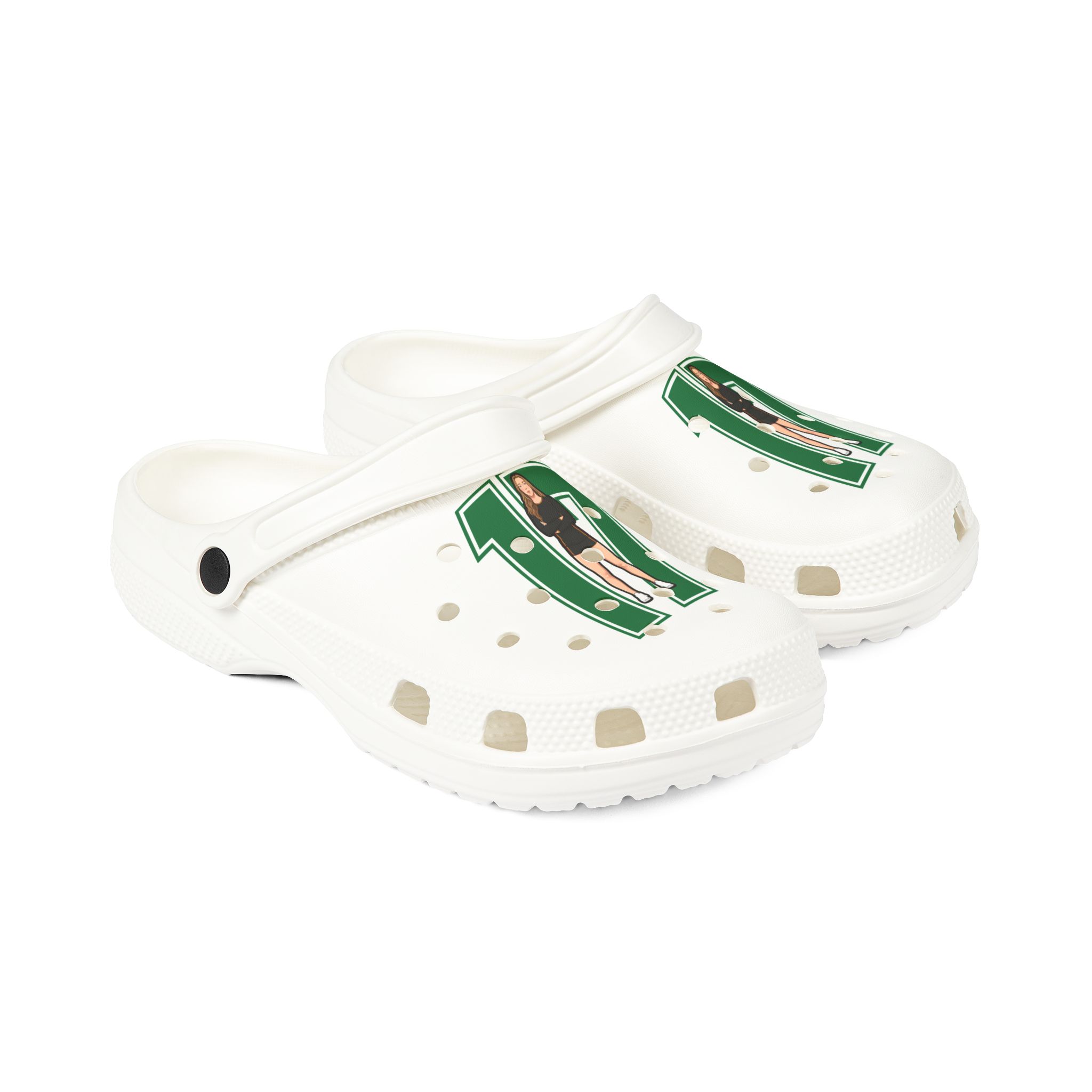 Rubber Clogs — character_number in White