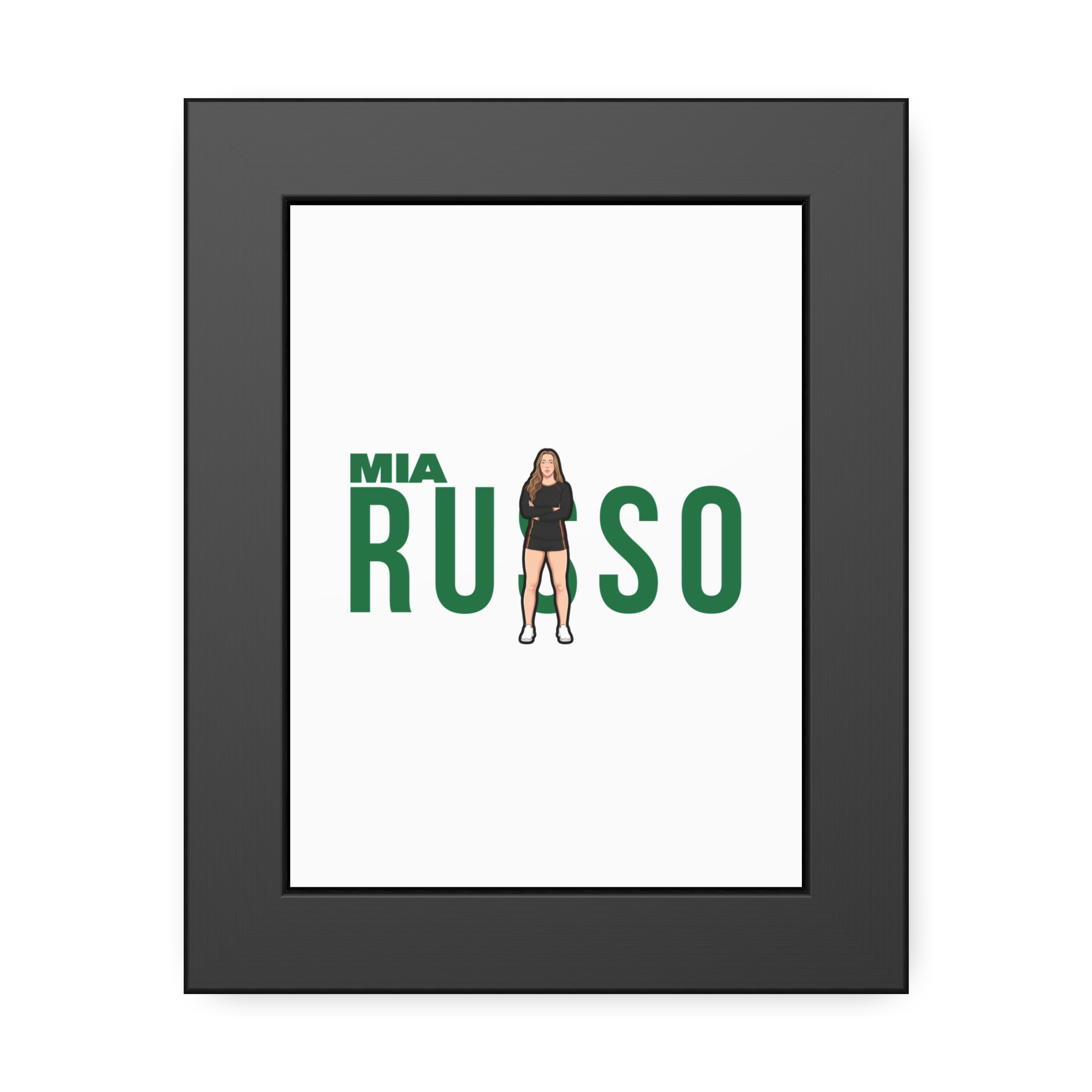 Framed Poster — character_player_name in Black