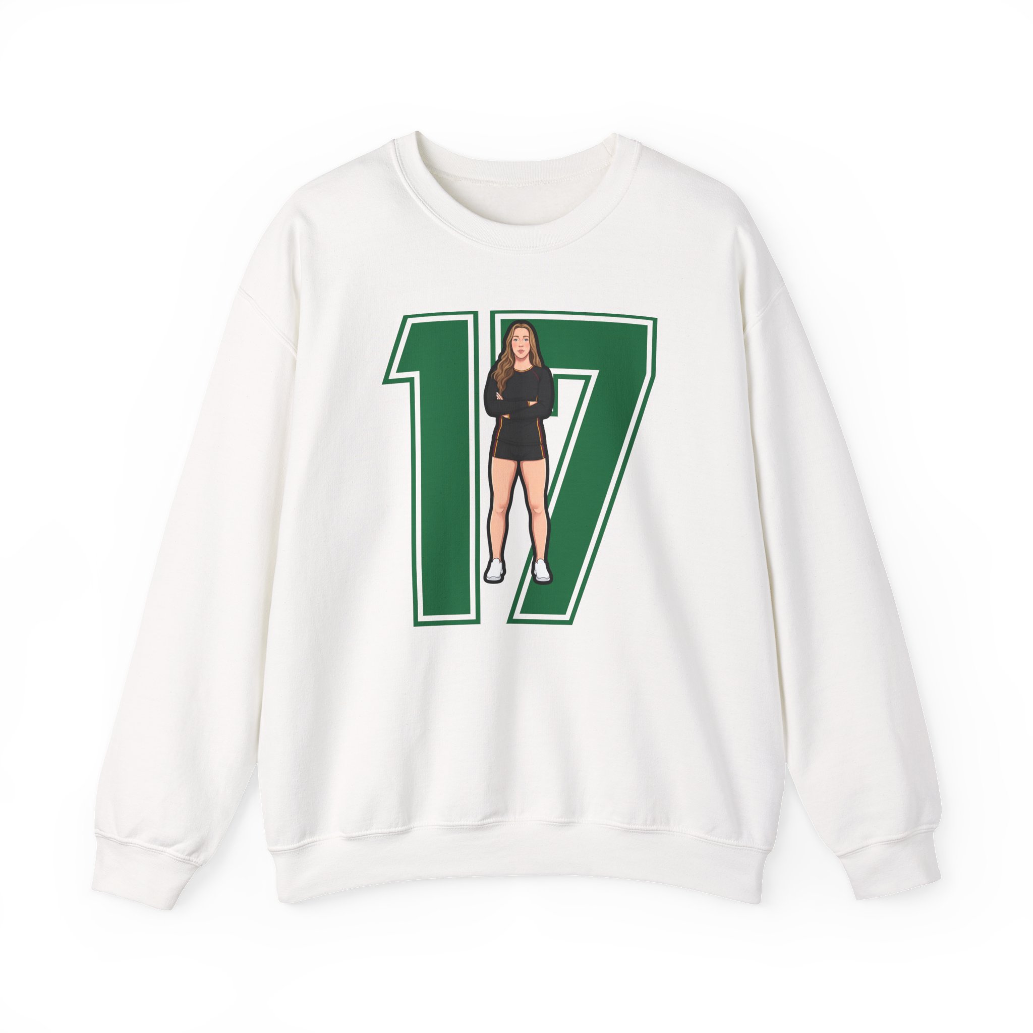 Crewneck Sweatshirt — character_number in White