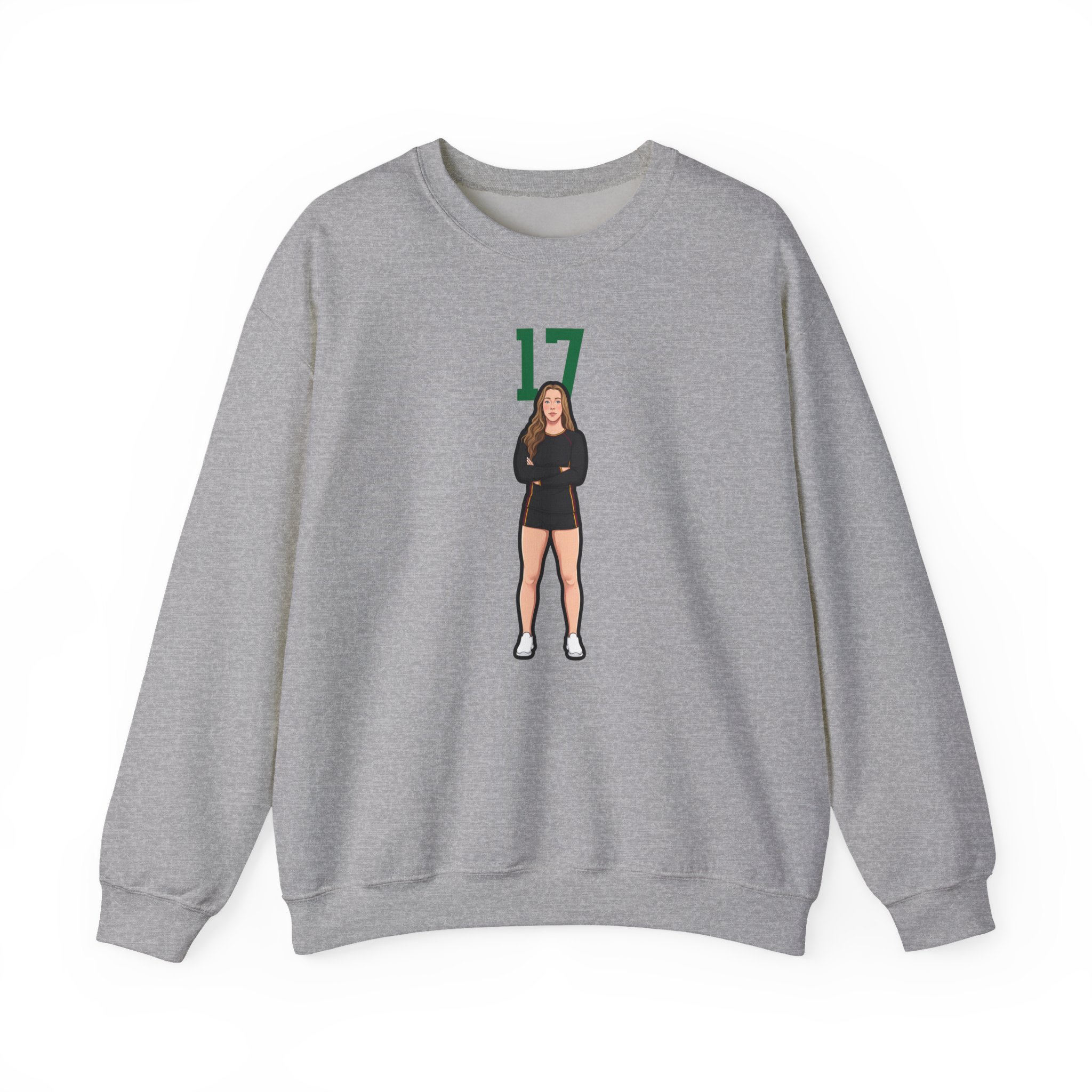 Crewneck Sweatshirt — character_number_top in Grey