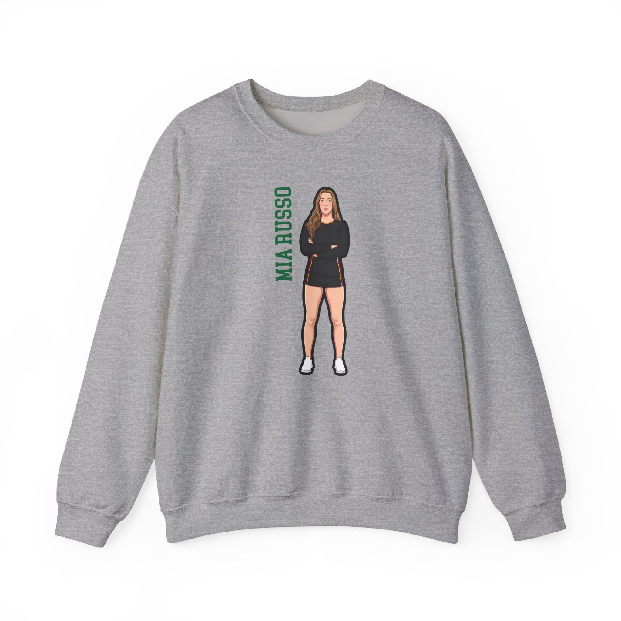 Crewneck Sweatshirt — character_name_vertical in Grey