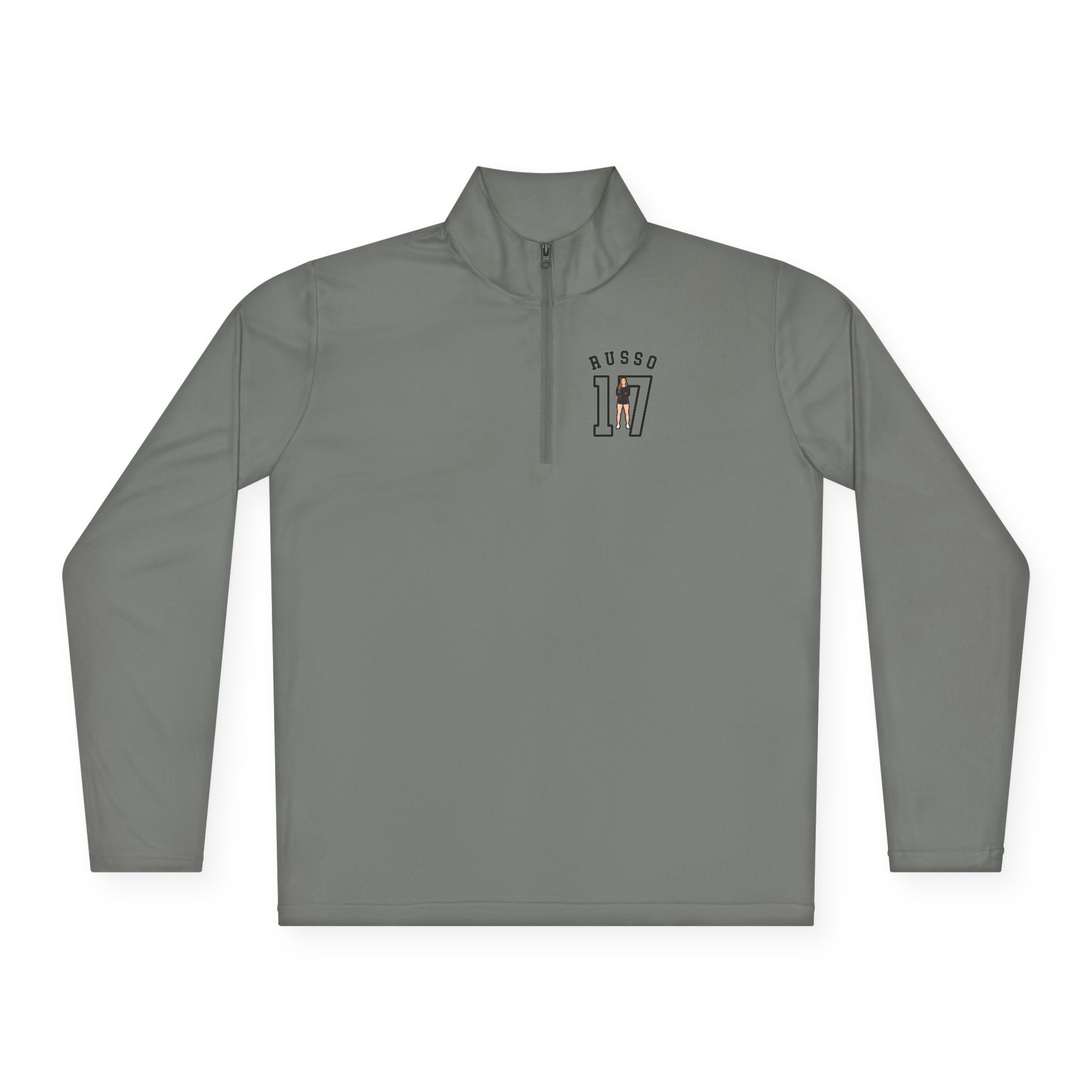 Q-Zip Pullover — character_shirsey_arch in Grey