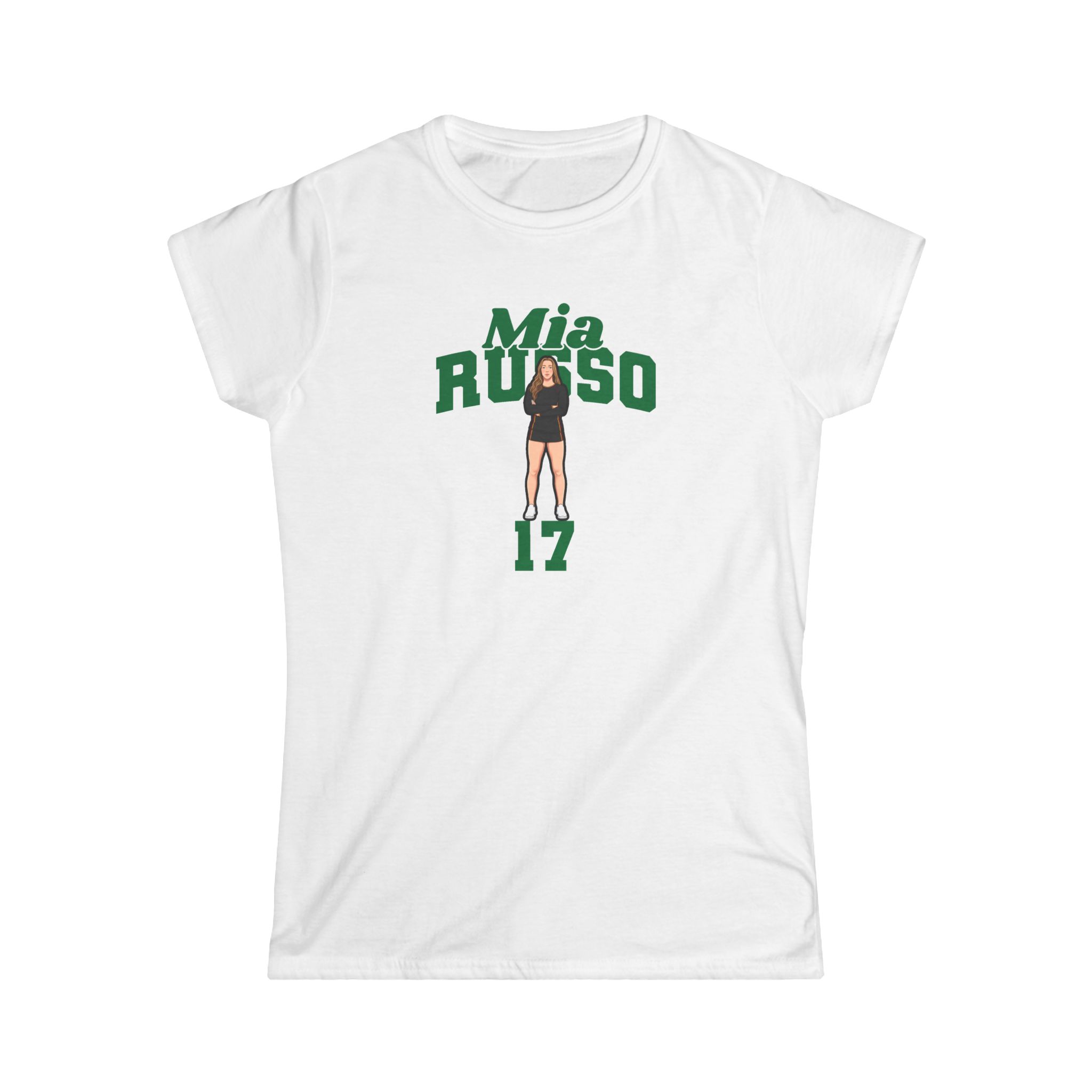 Women's Softstyle Tee — character_signature_arch in White
