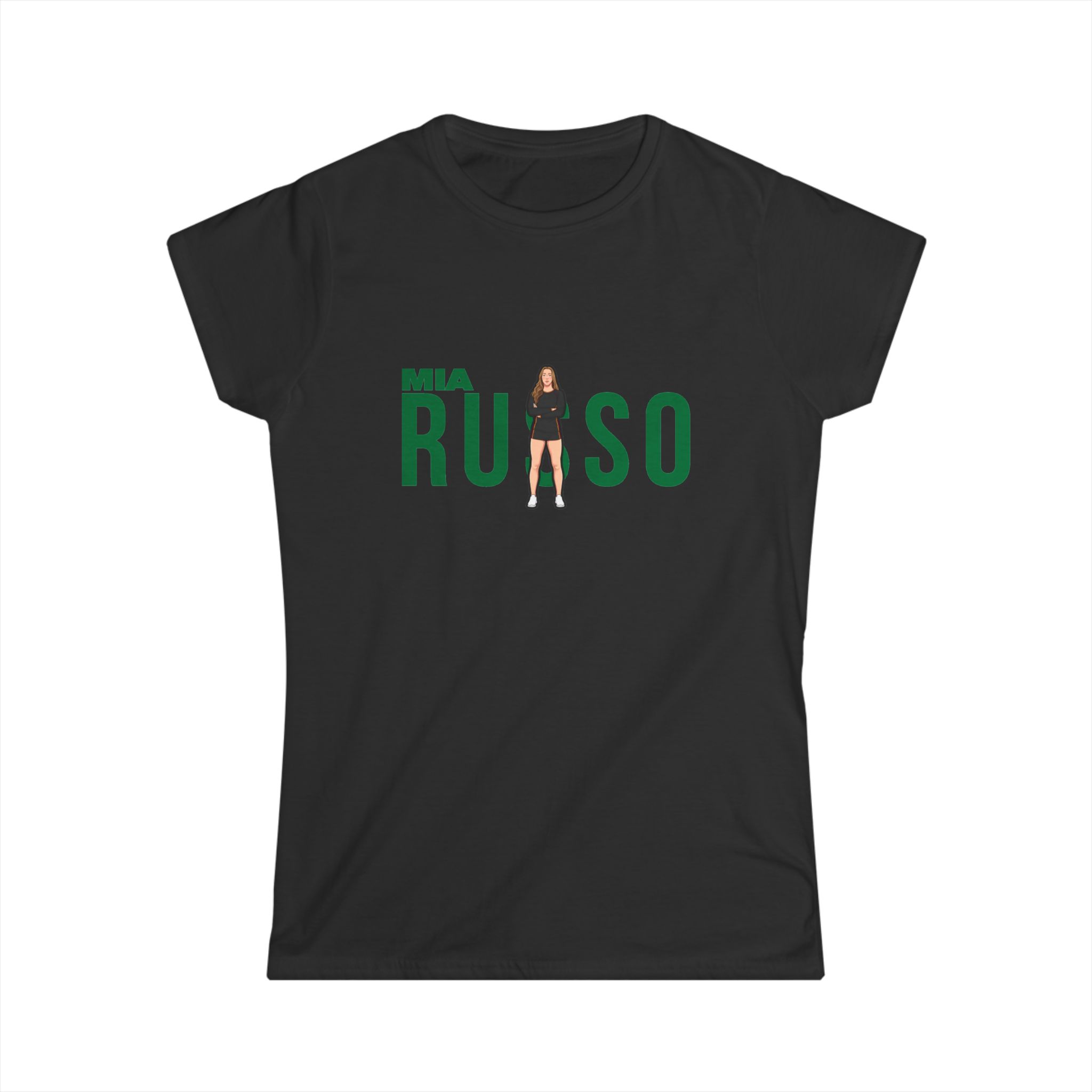 Women's Softstyle Tee — character_player_name in Black