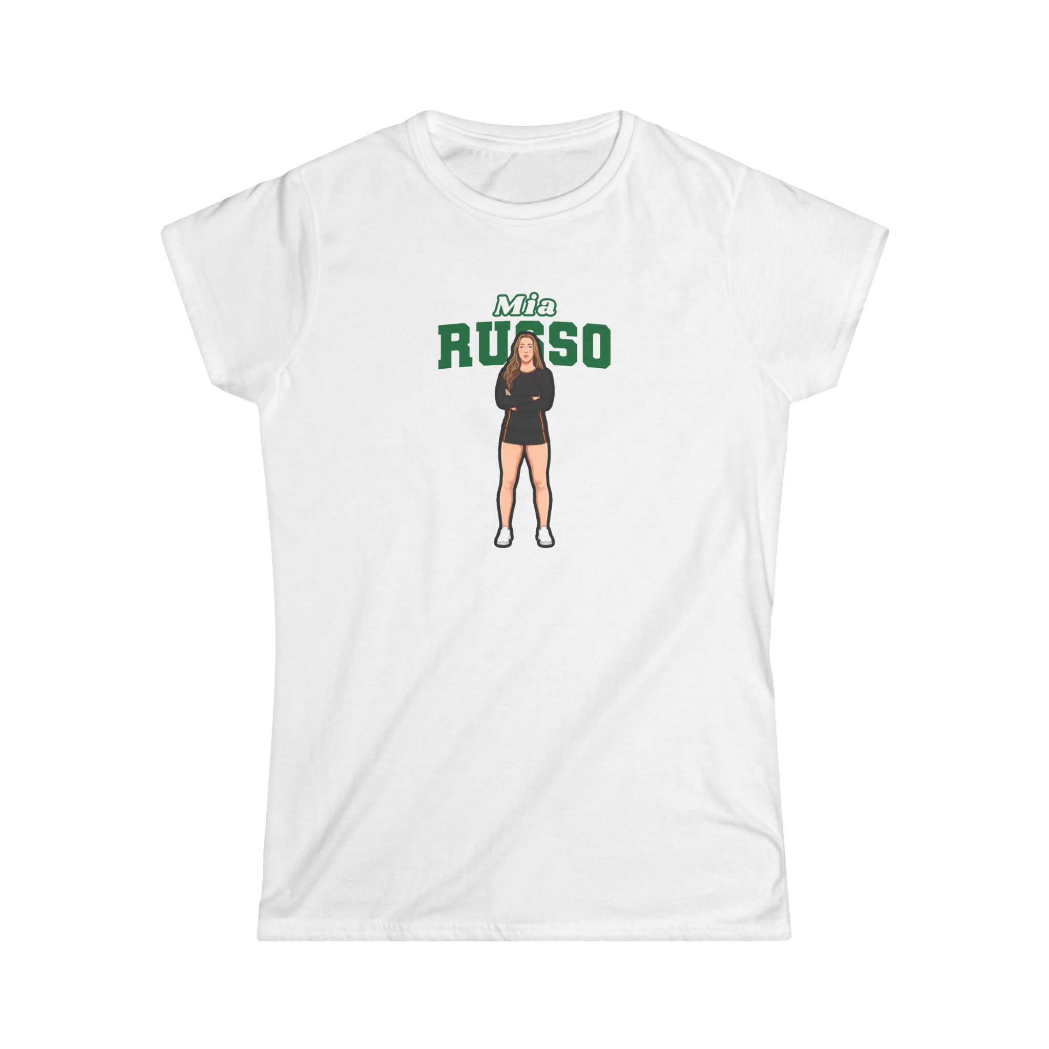 Women's Softstyle Tee — character_name_arch in White
