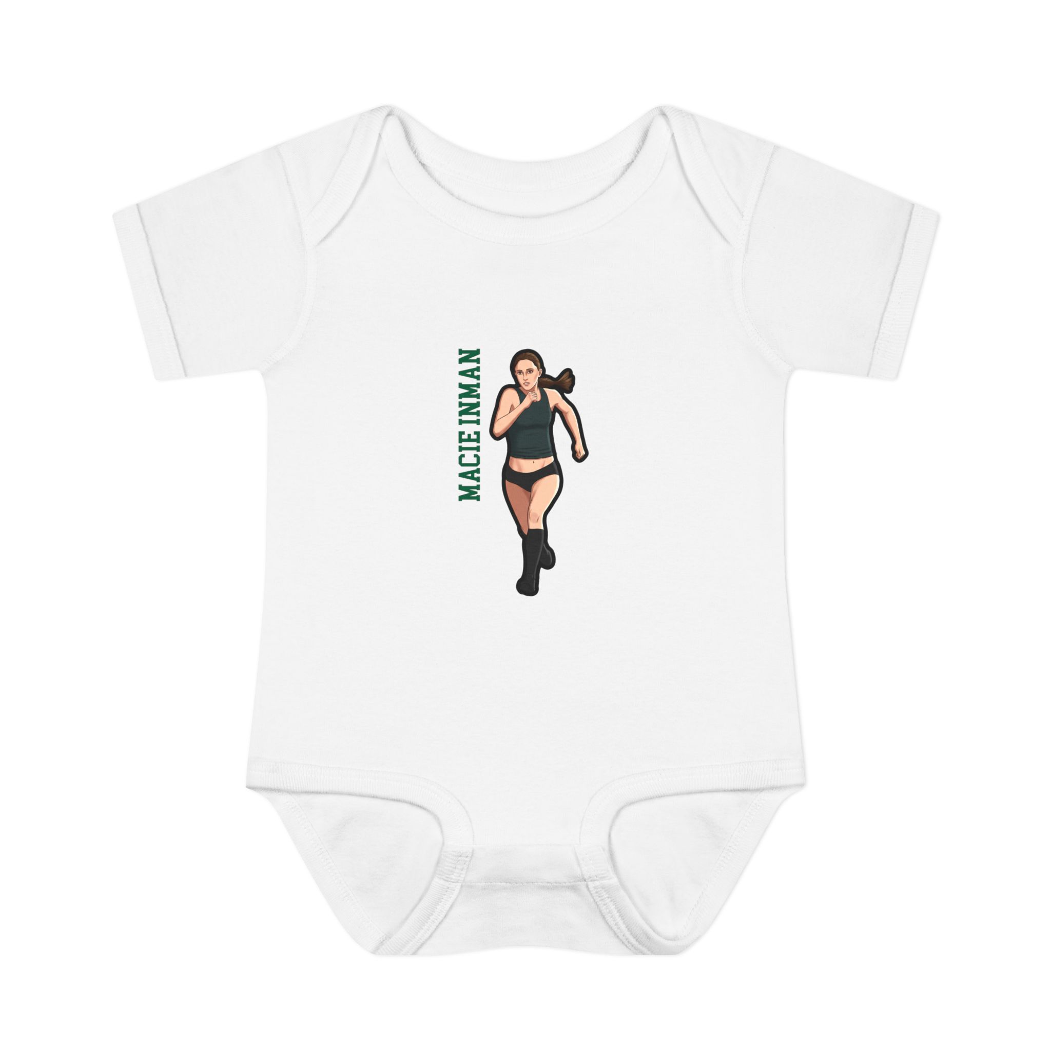 Baby Onesie — character_name_vertical in White
