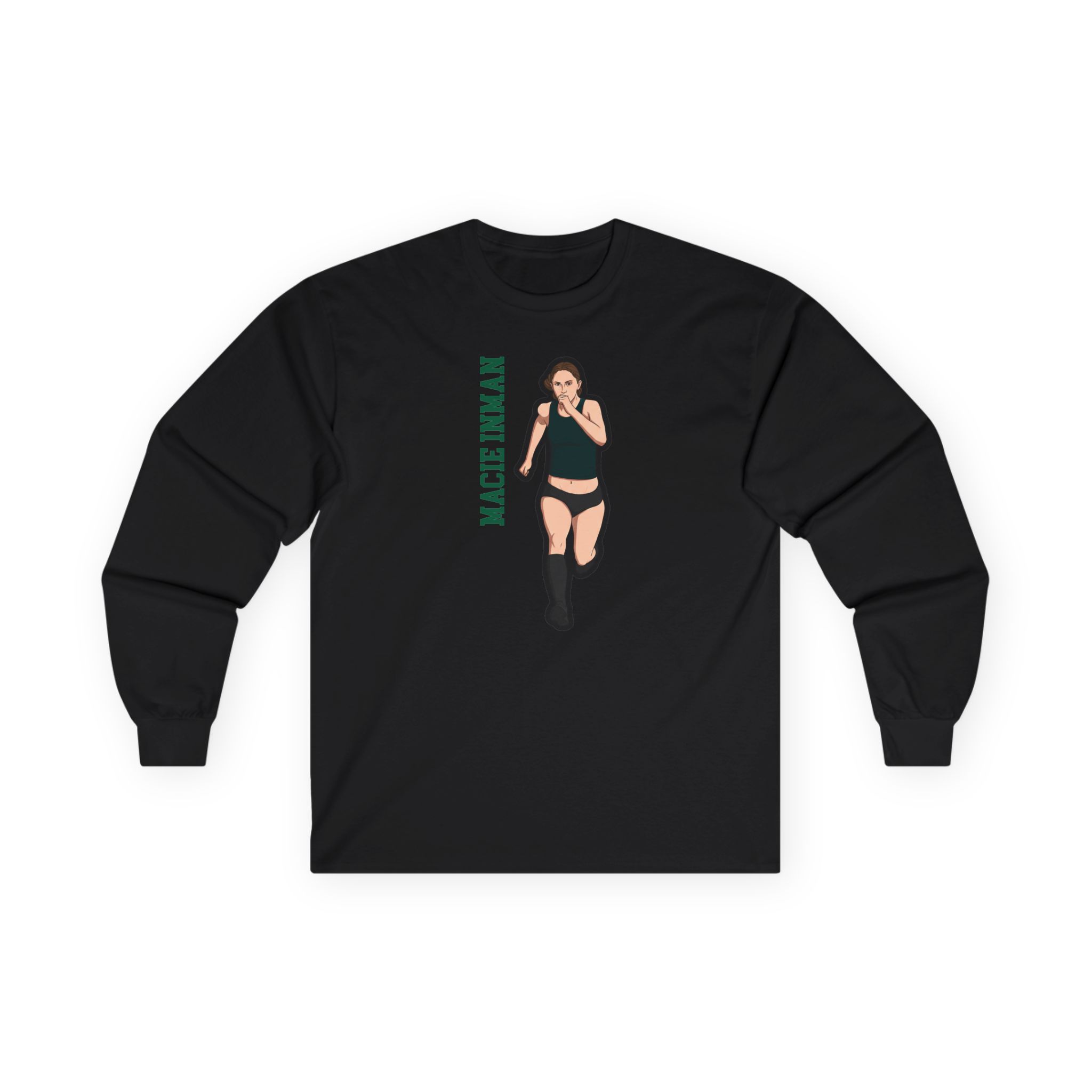 Long Sleeve Tee — character_name_vertical in Black