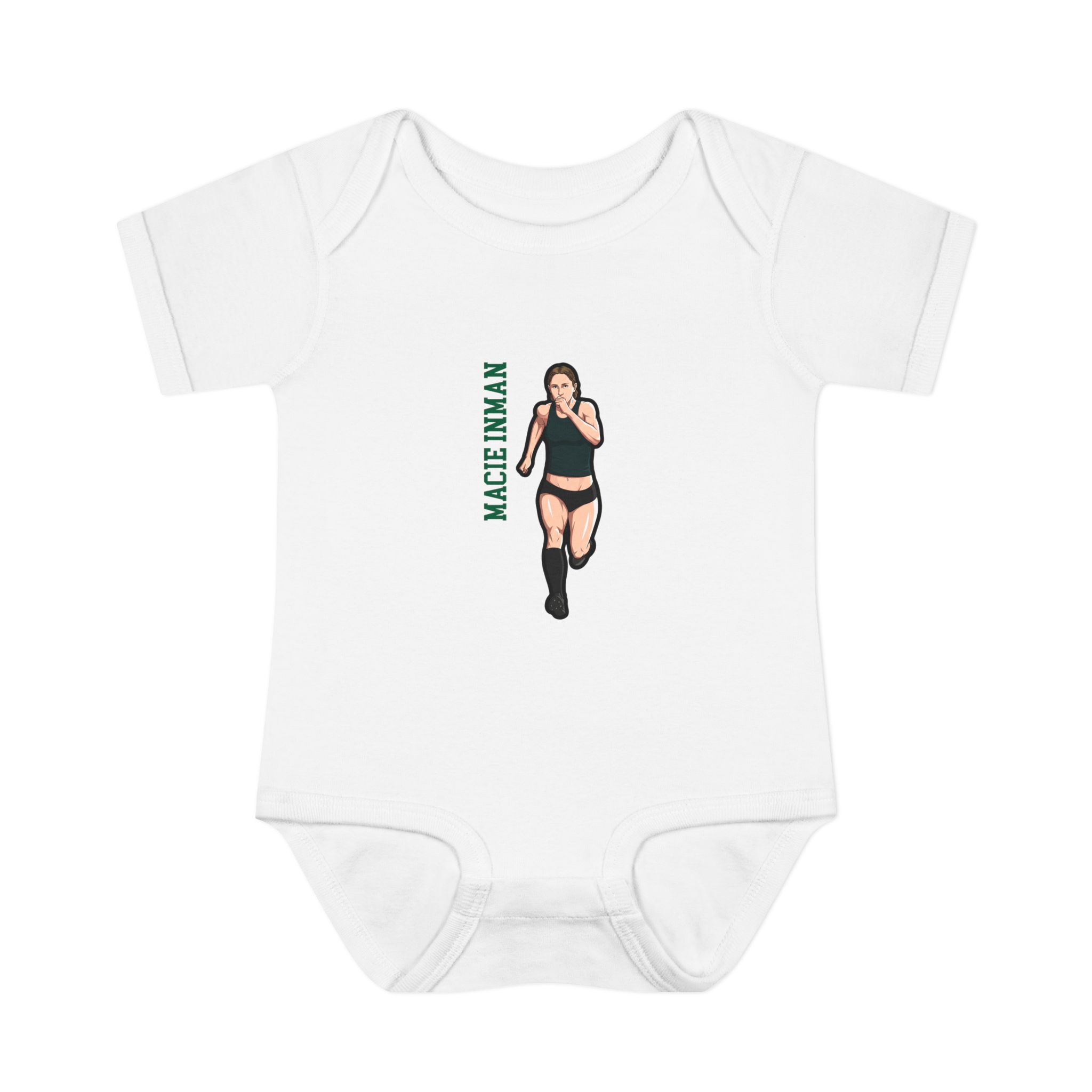 Baby Onesie — character_name_vertical in White