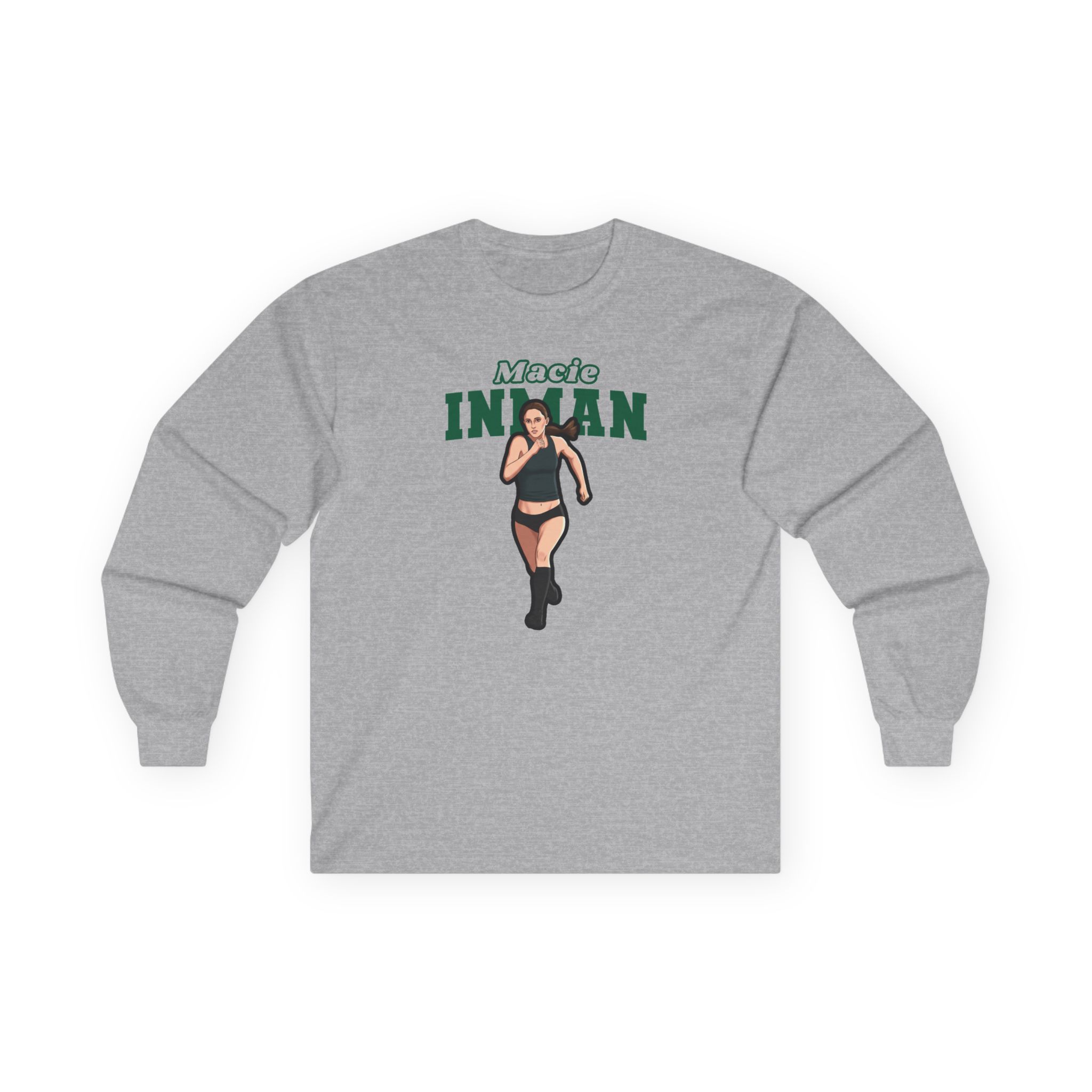 Long Sleeve Tee — character_name_arch in Grey