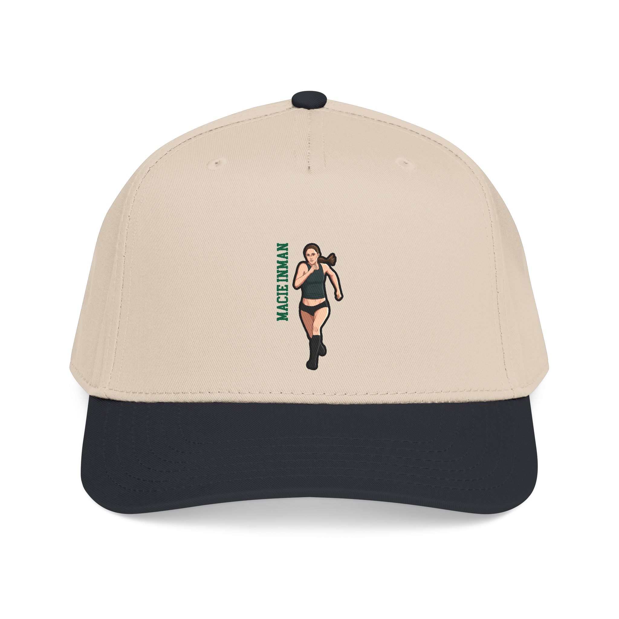 Baseball Cap — character_name_vertical in Black / Natural
