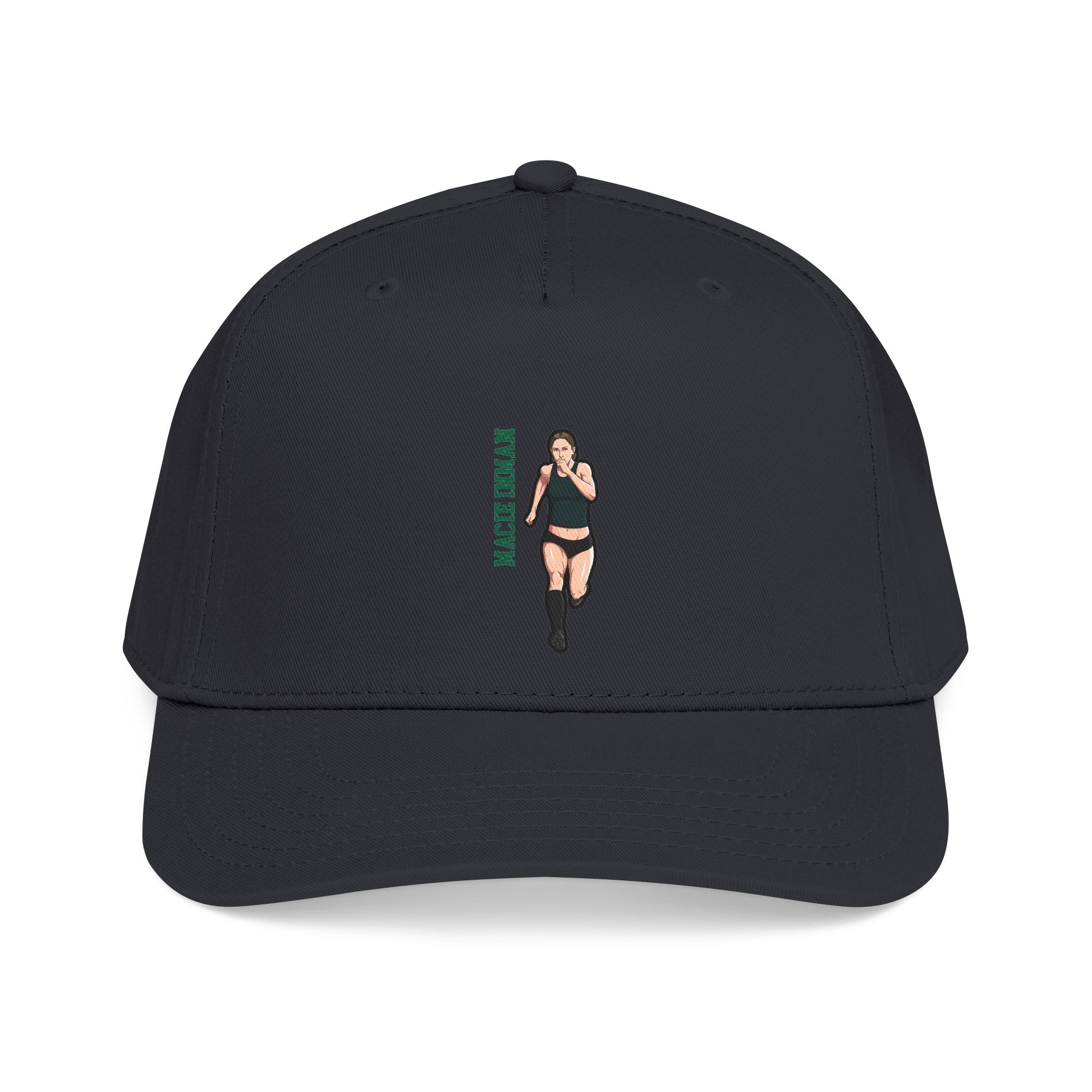 Baseball Cap — character_name_vertical in Black