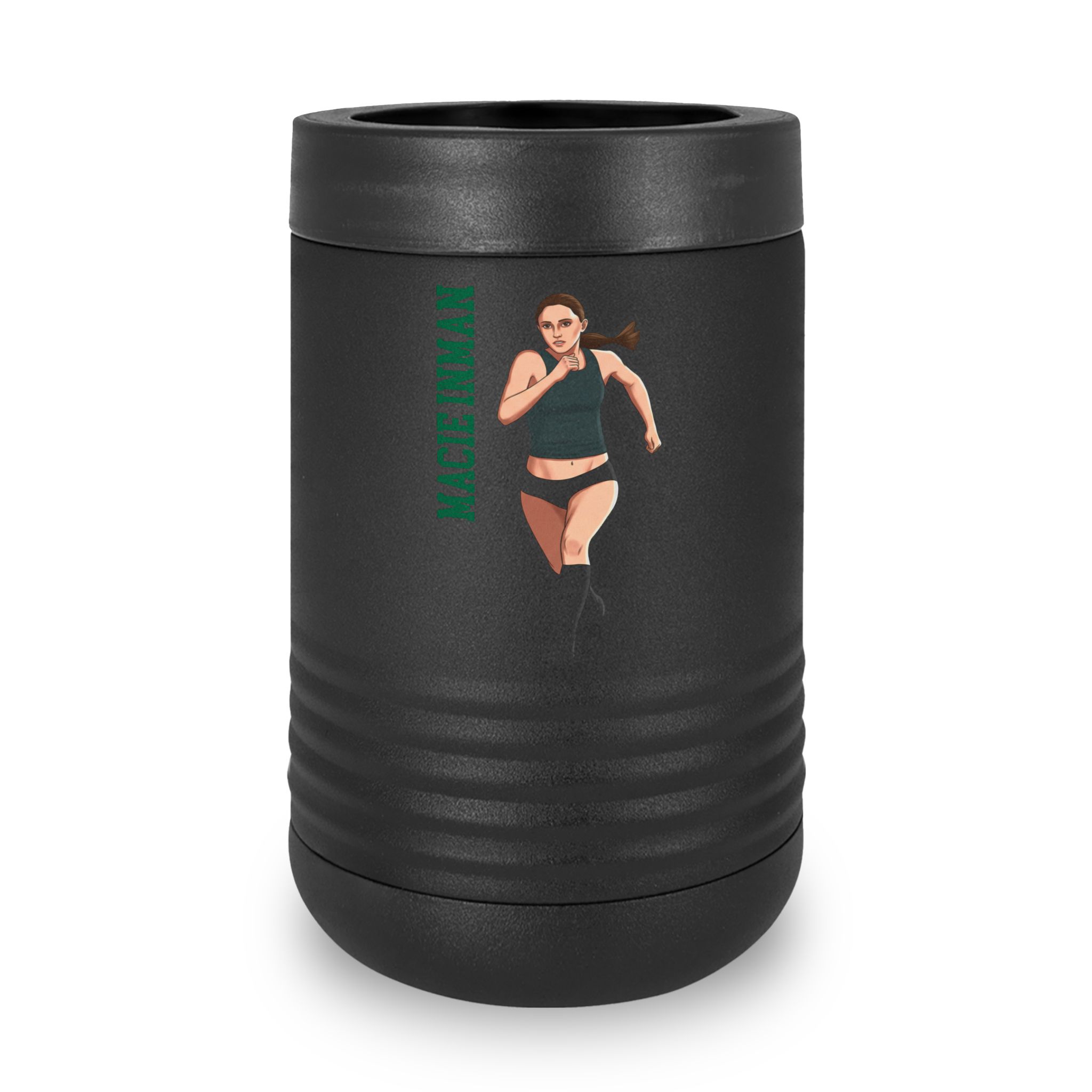 Stainless Can Cooler — character_name_vertical in Black