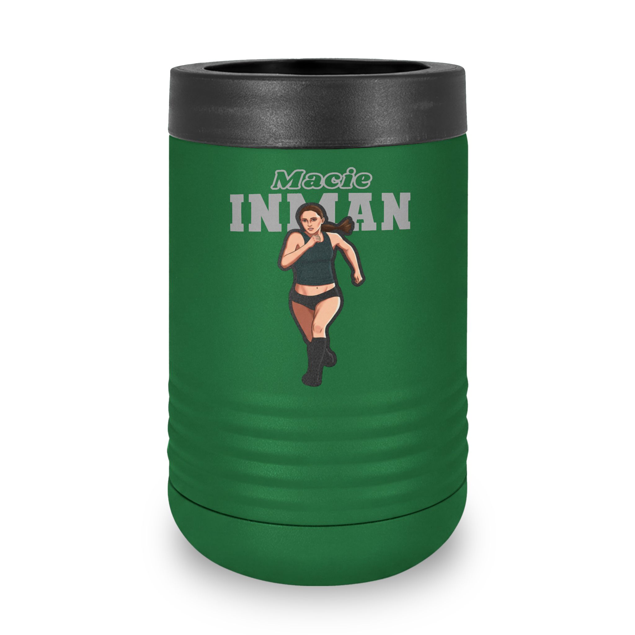 Stainless Can Cooler — character_name_arch in Green