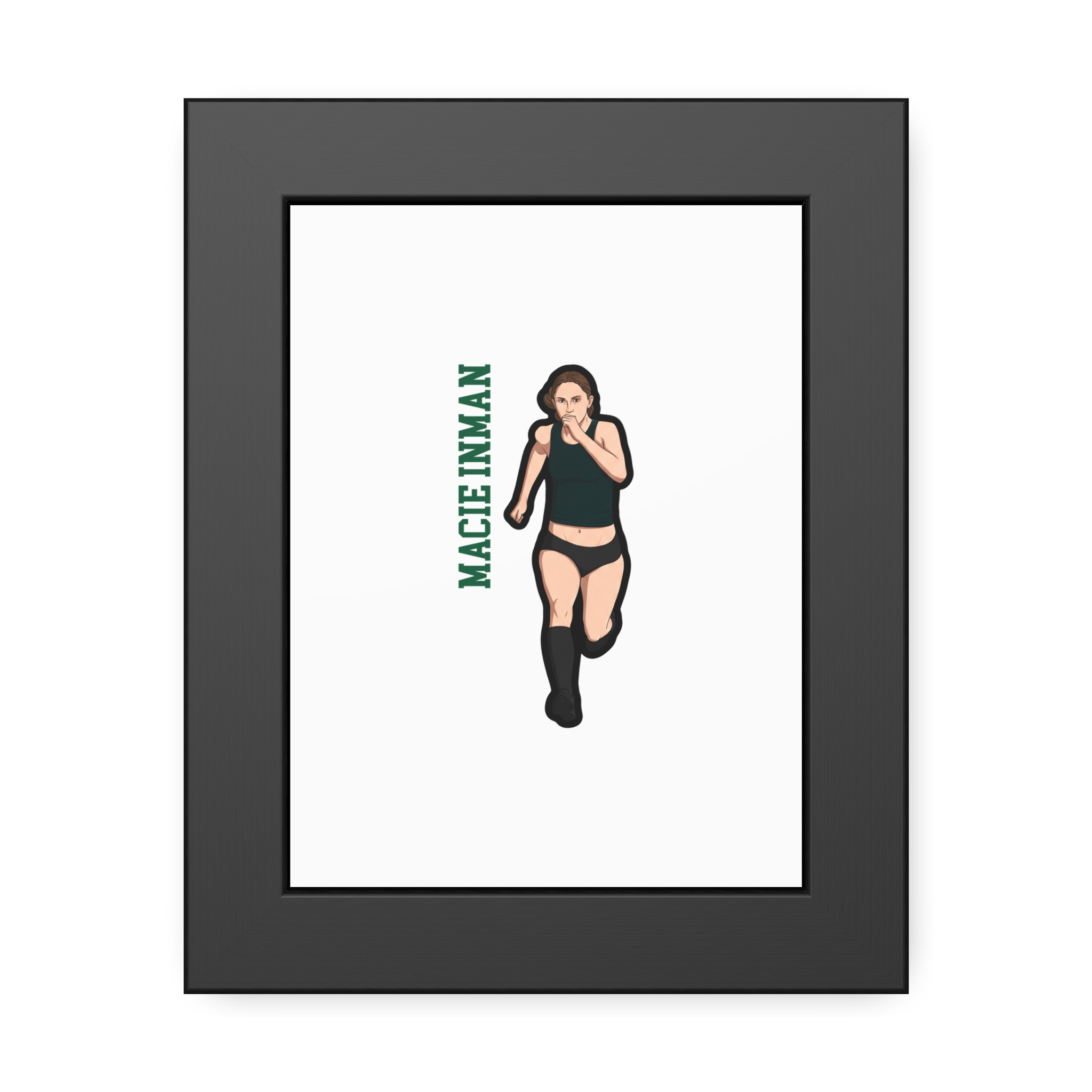 Framed Poster — character_name_vertical in Black