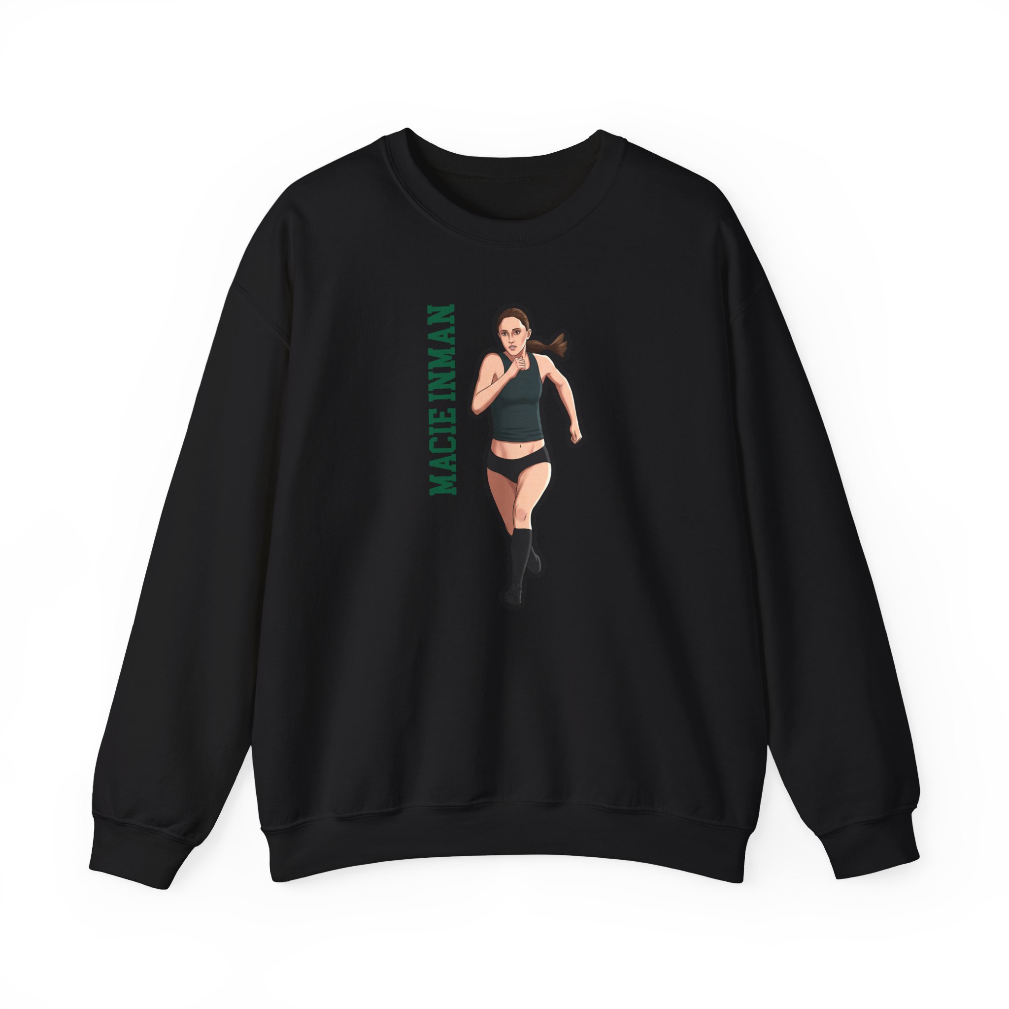 Crewneck Sweatshirt — character_name_vertical in Black