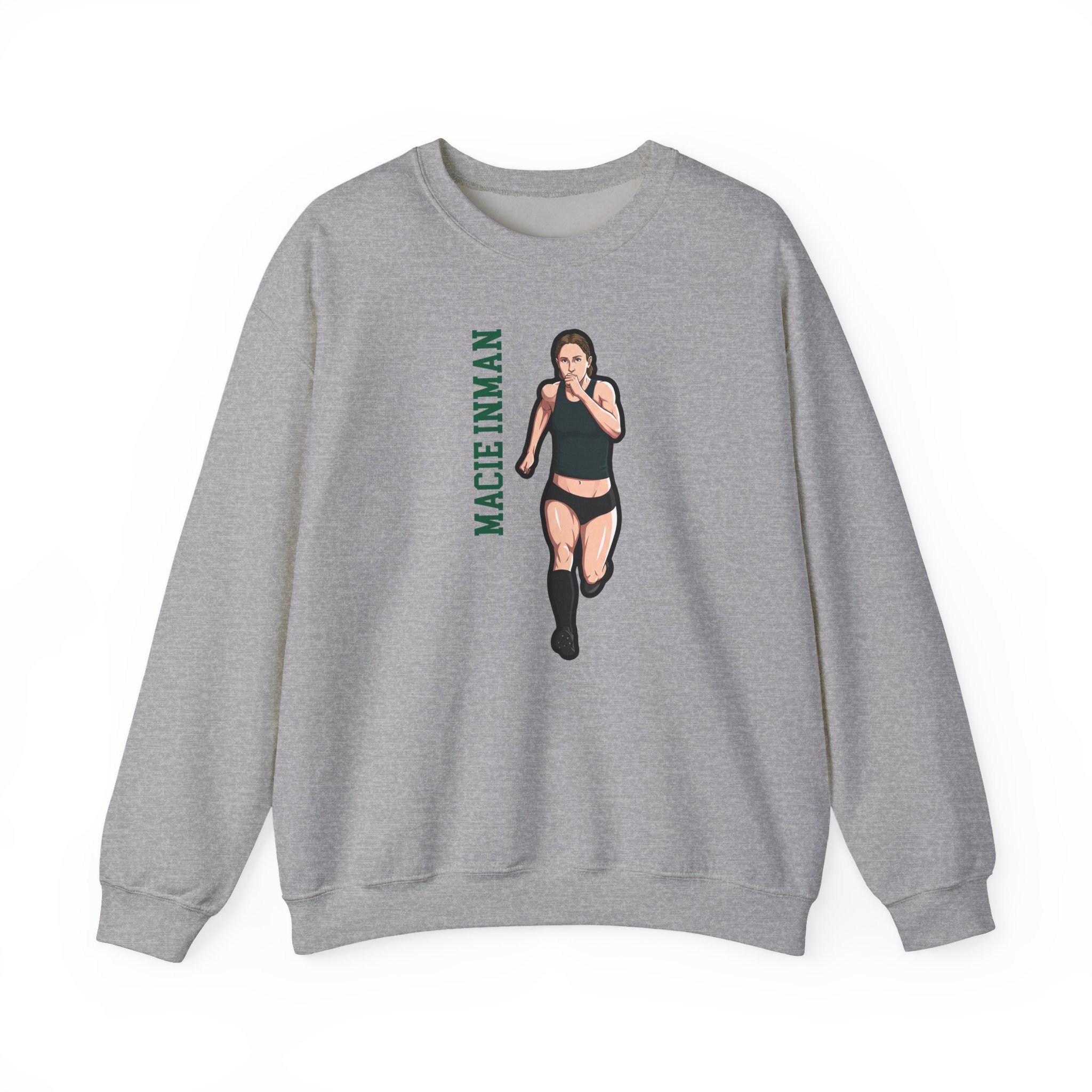 Crewneck Sweatshirt — character_name_vertical in Grey