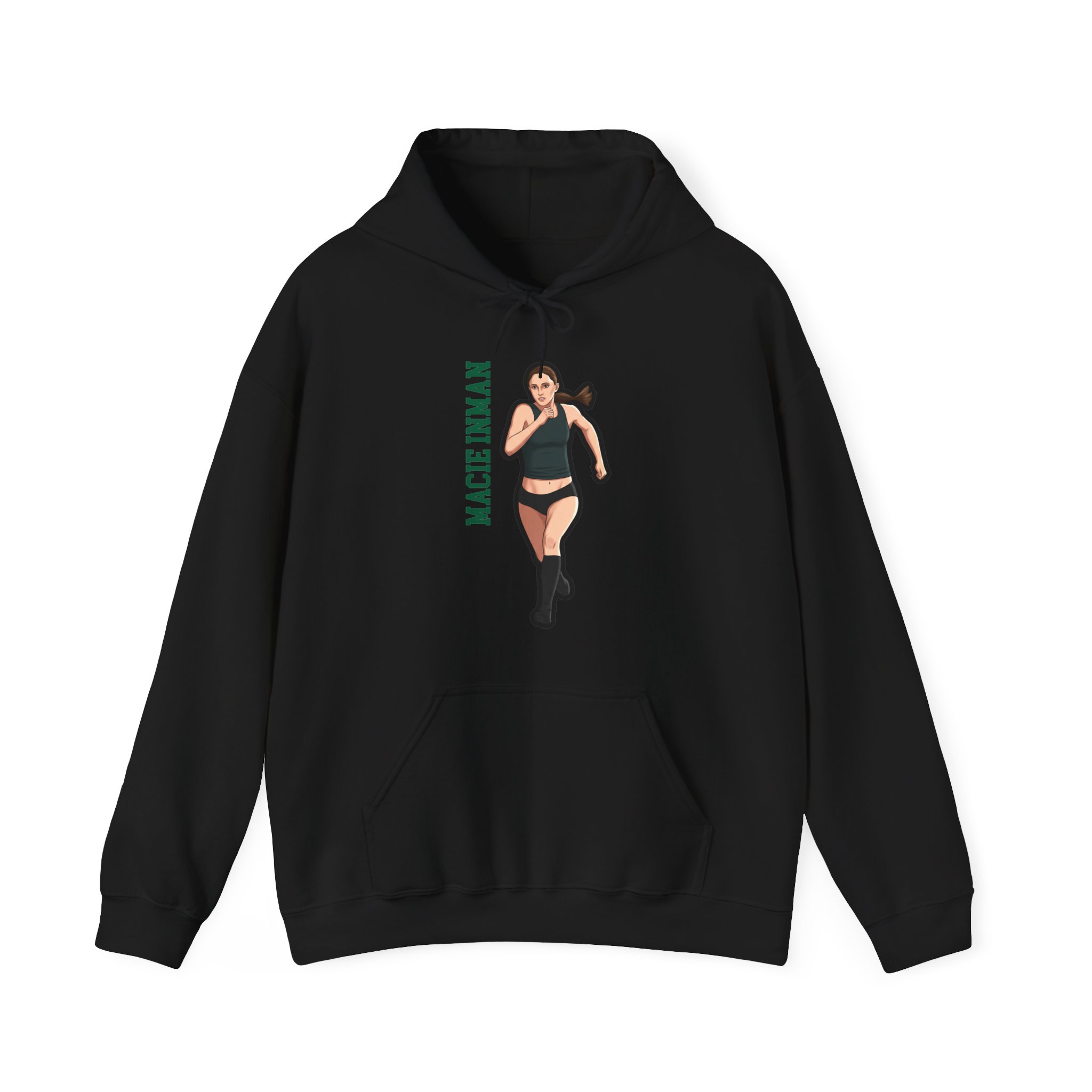 Hoodie — character_name_vertical in Black