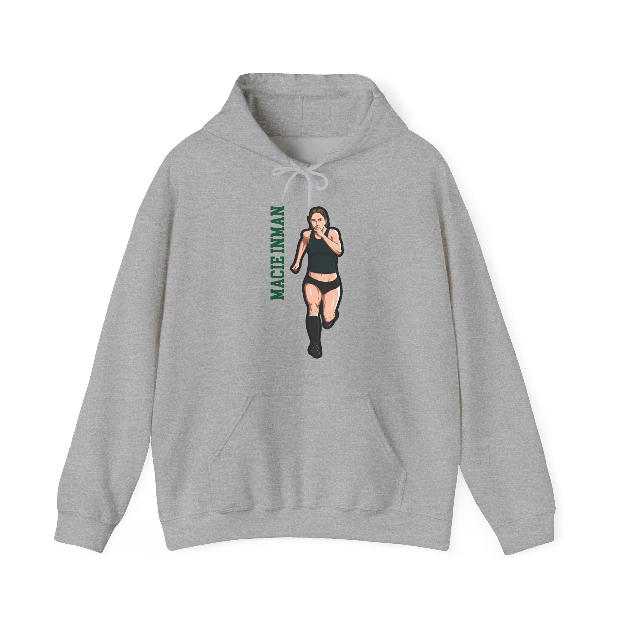 Hoodie — character_name_vertical in Grey