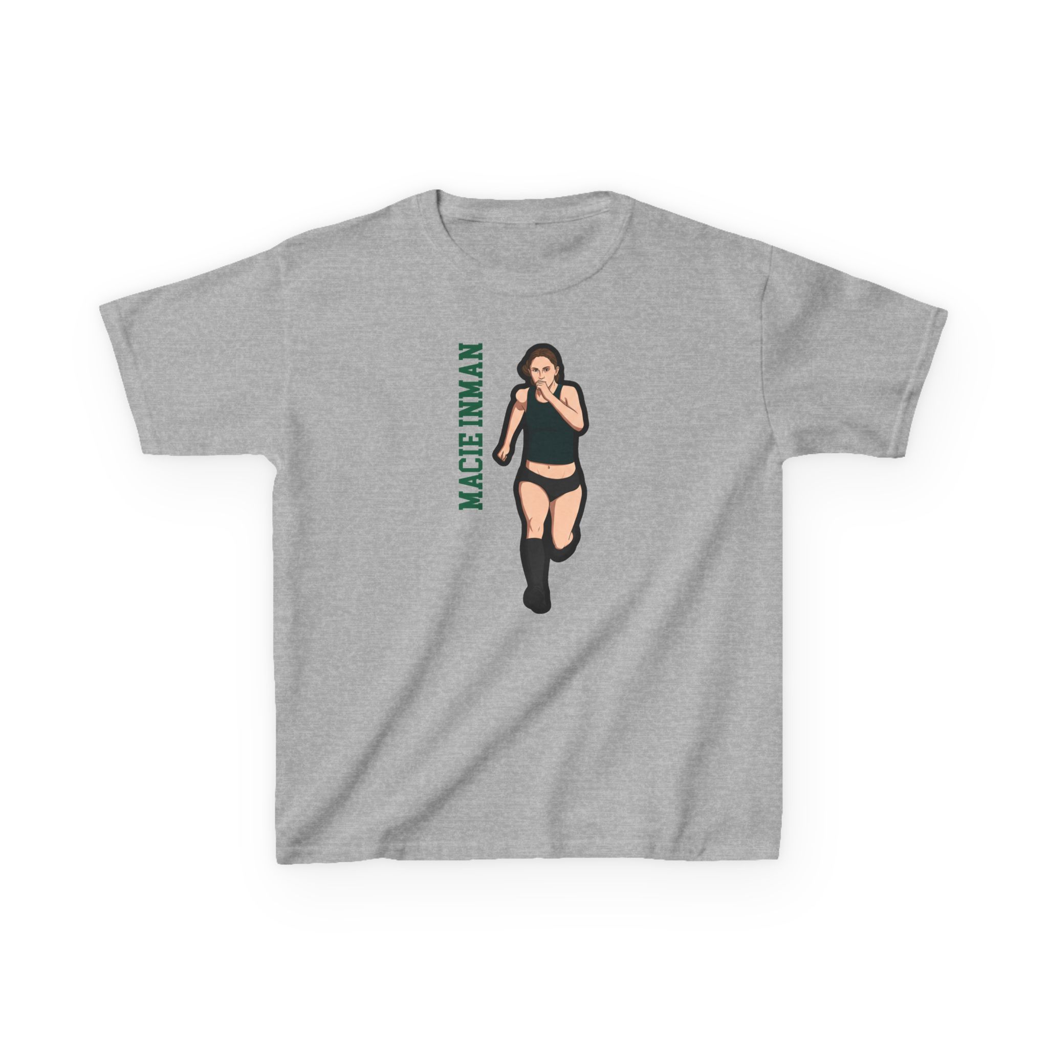 Youth Tee — character_name_vertical in Grey