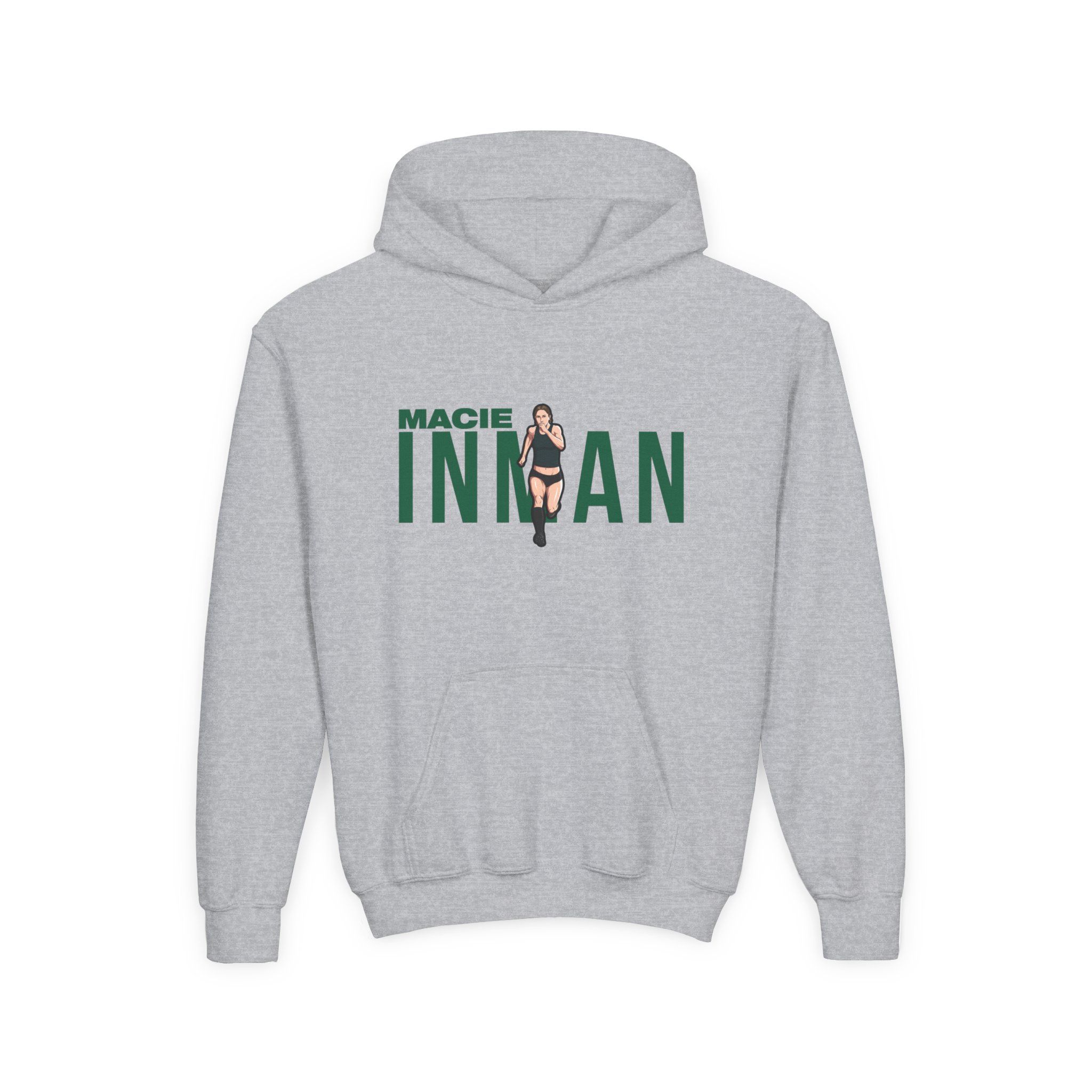 Youth Hoodie — character_player_name in Grey