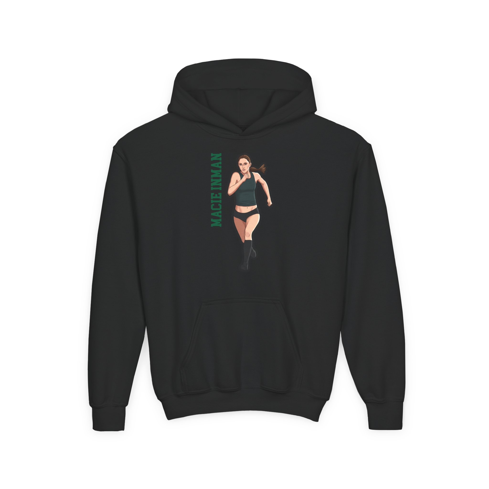 Youth Hoodie — character_name_vertical in Black