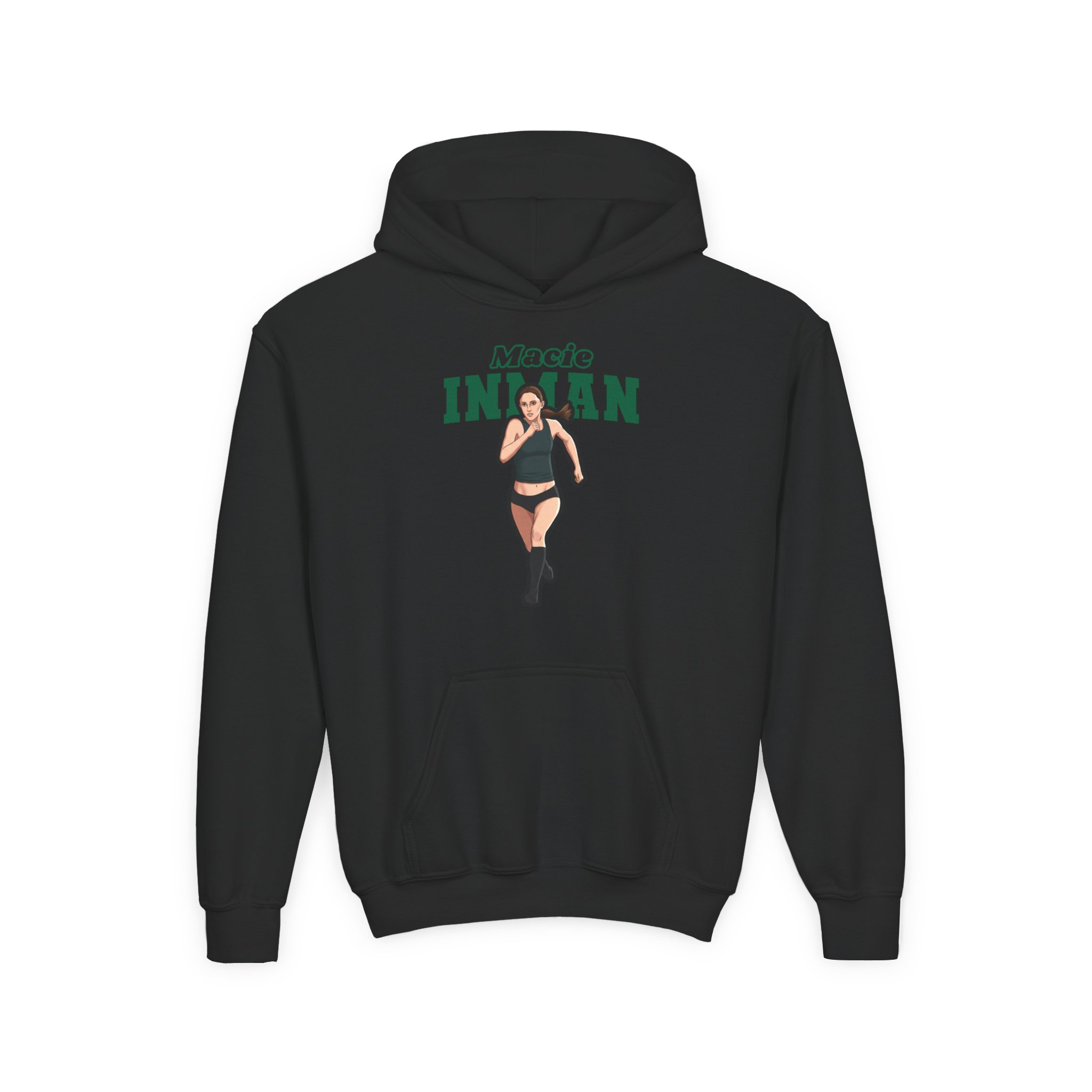 Youth Hoodie — character_name_arch in Black