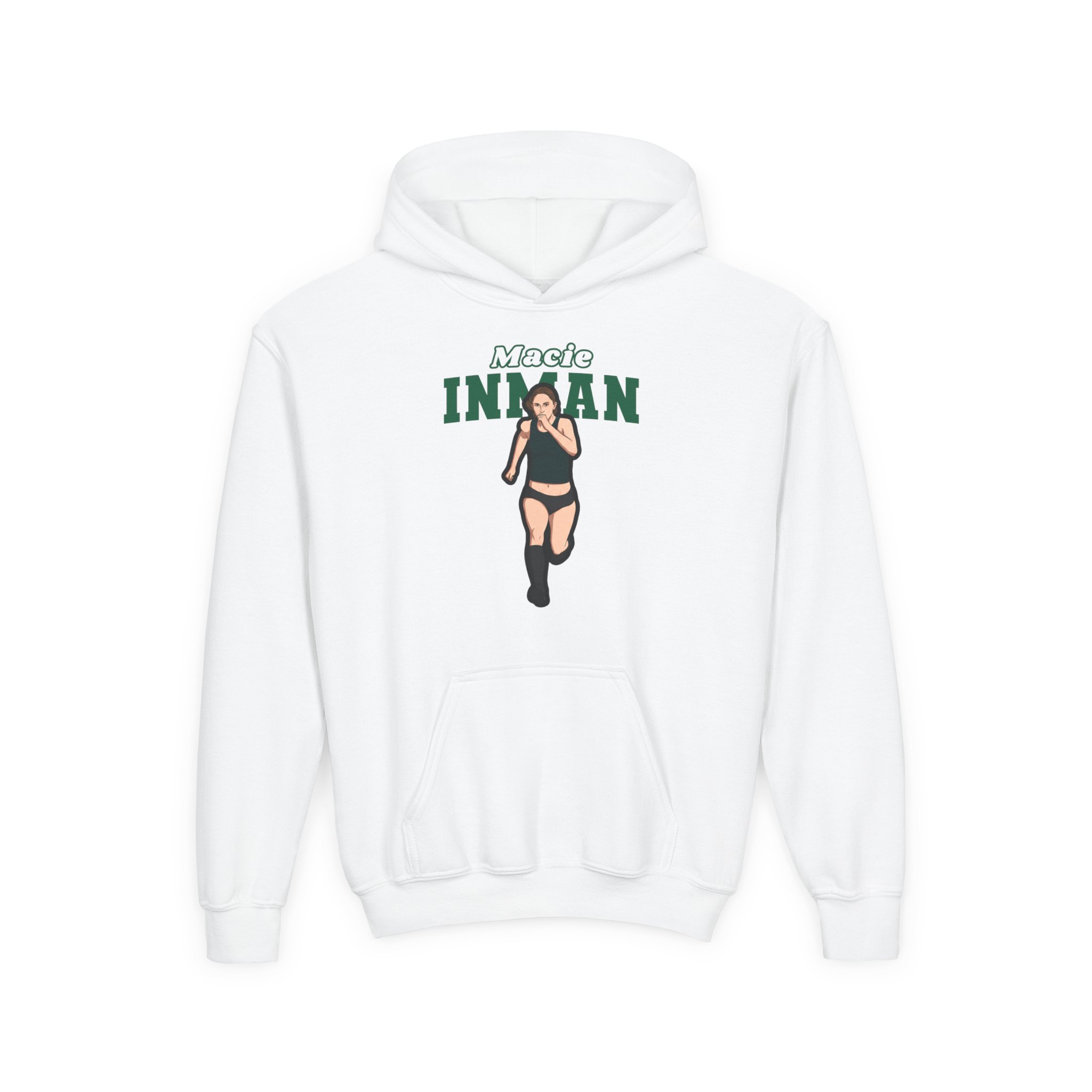 Youth Hoodie — character_name_arch in White