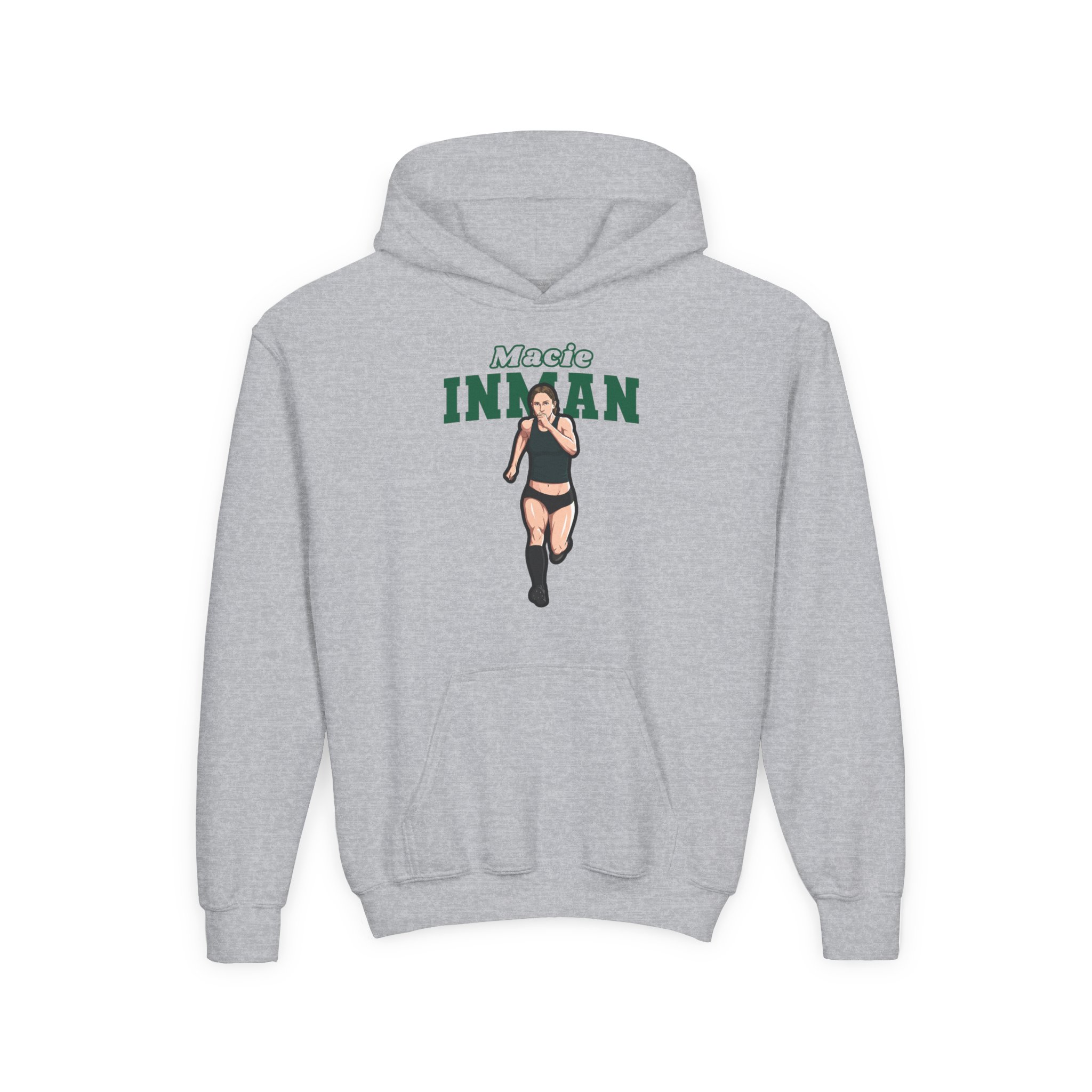 Youth Hoodie — character_name_arch in Grey