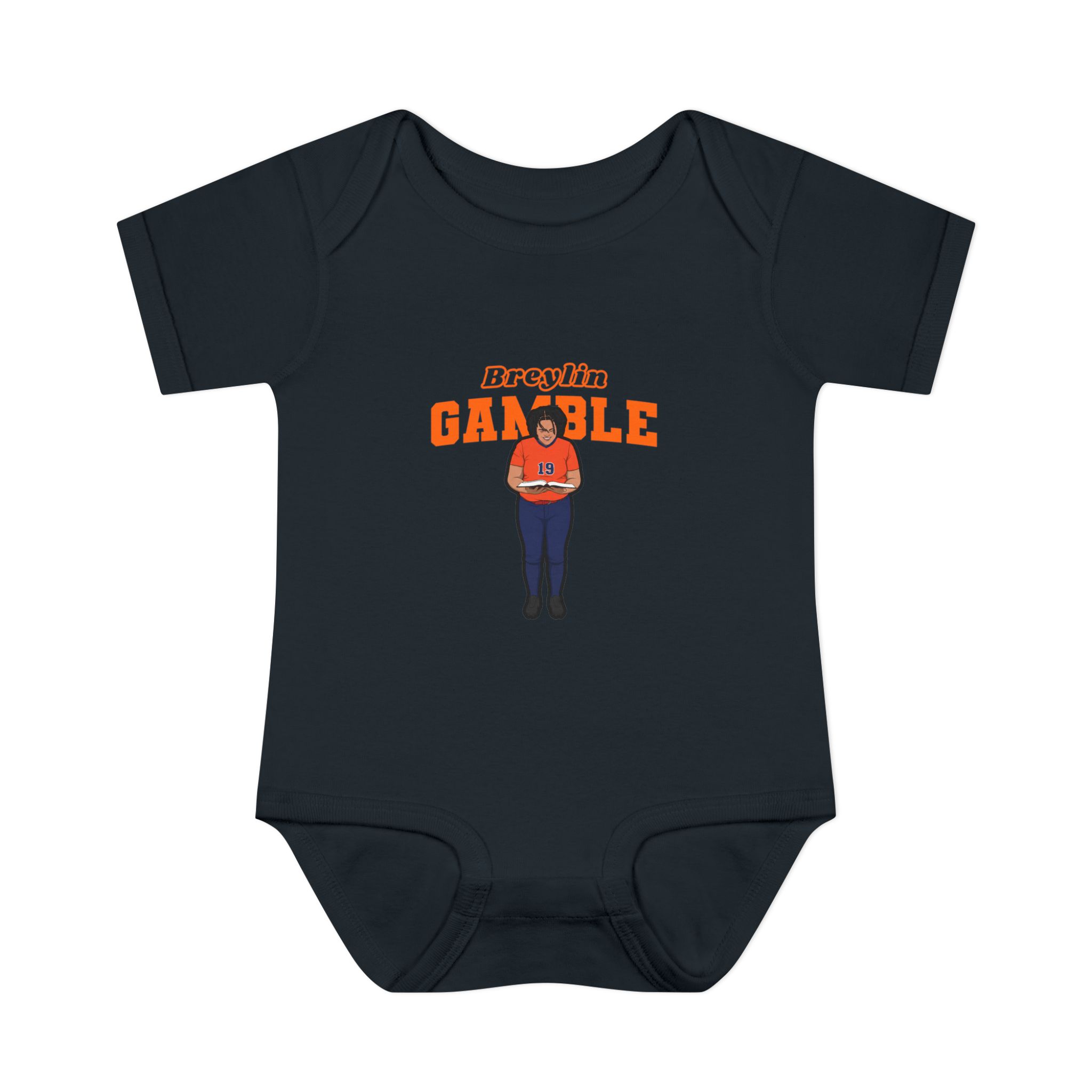 Baby Onesie — character_name_arch in Black