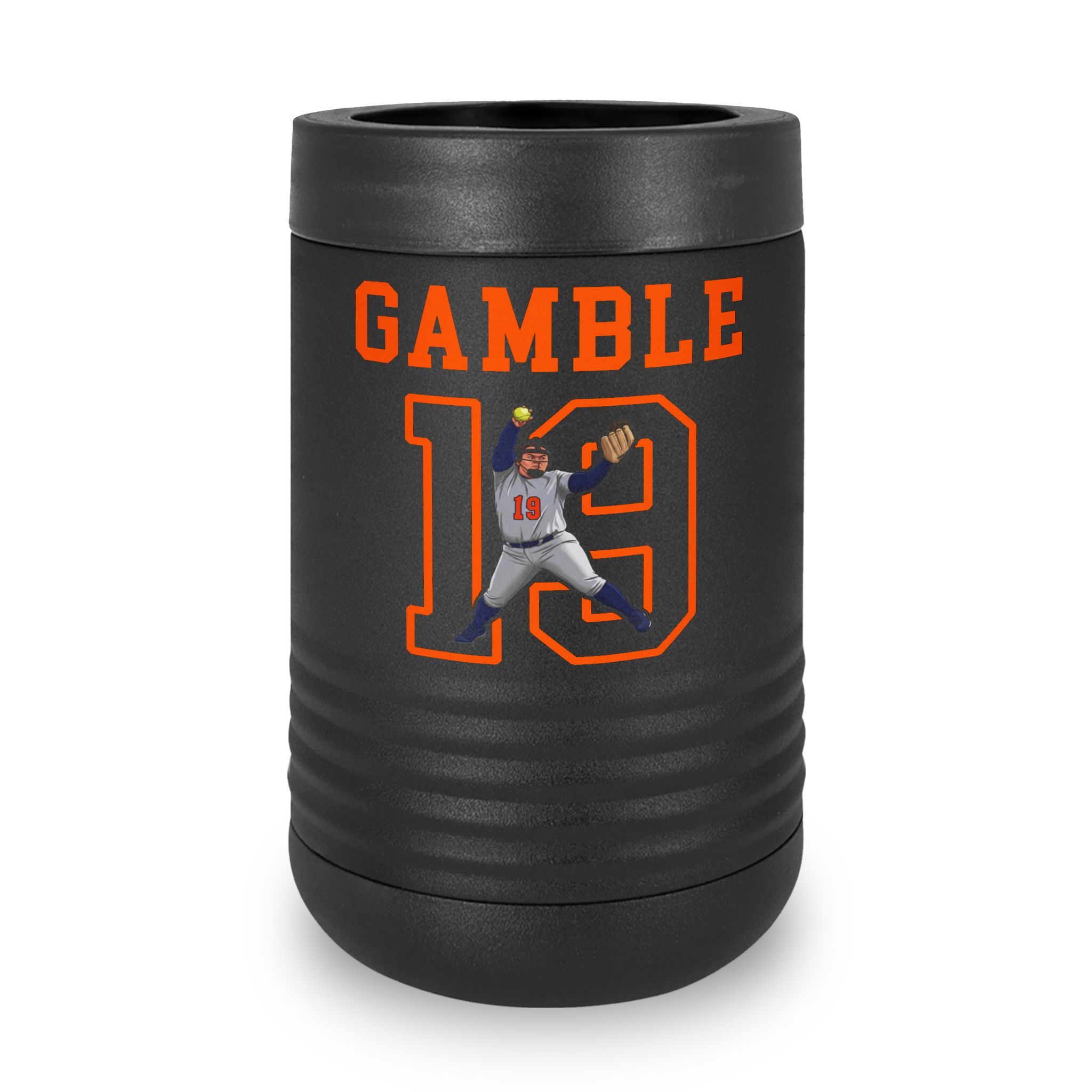 Stainless Can Cooler — character_shirsey in Black