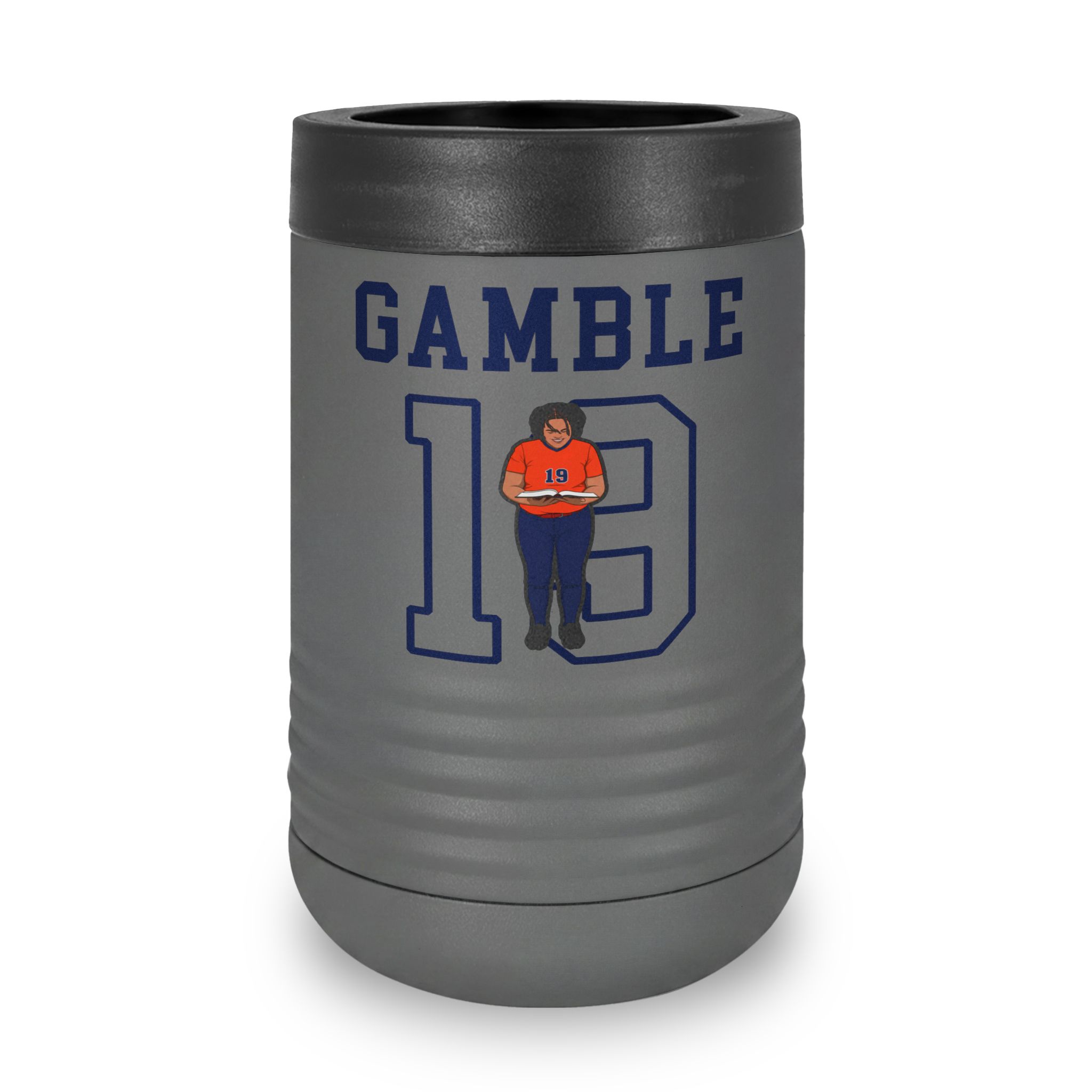 Stainless Can Cooler — character_shirsey in Grey