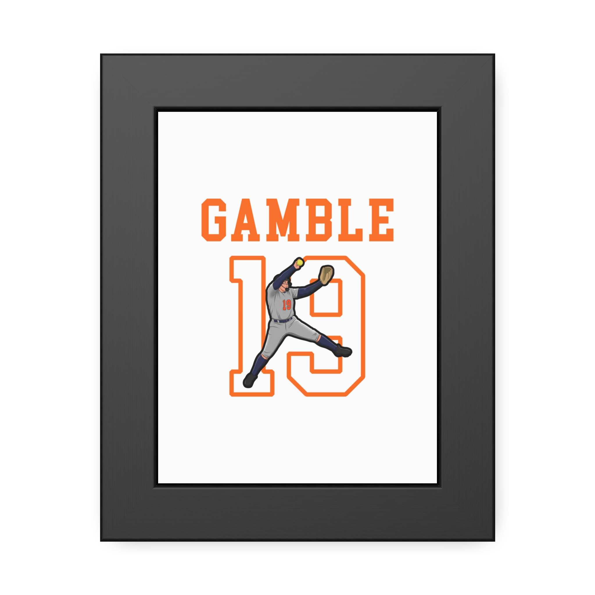 Framed Poster — character_shirsey in Black