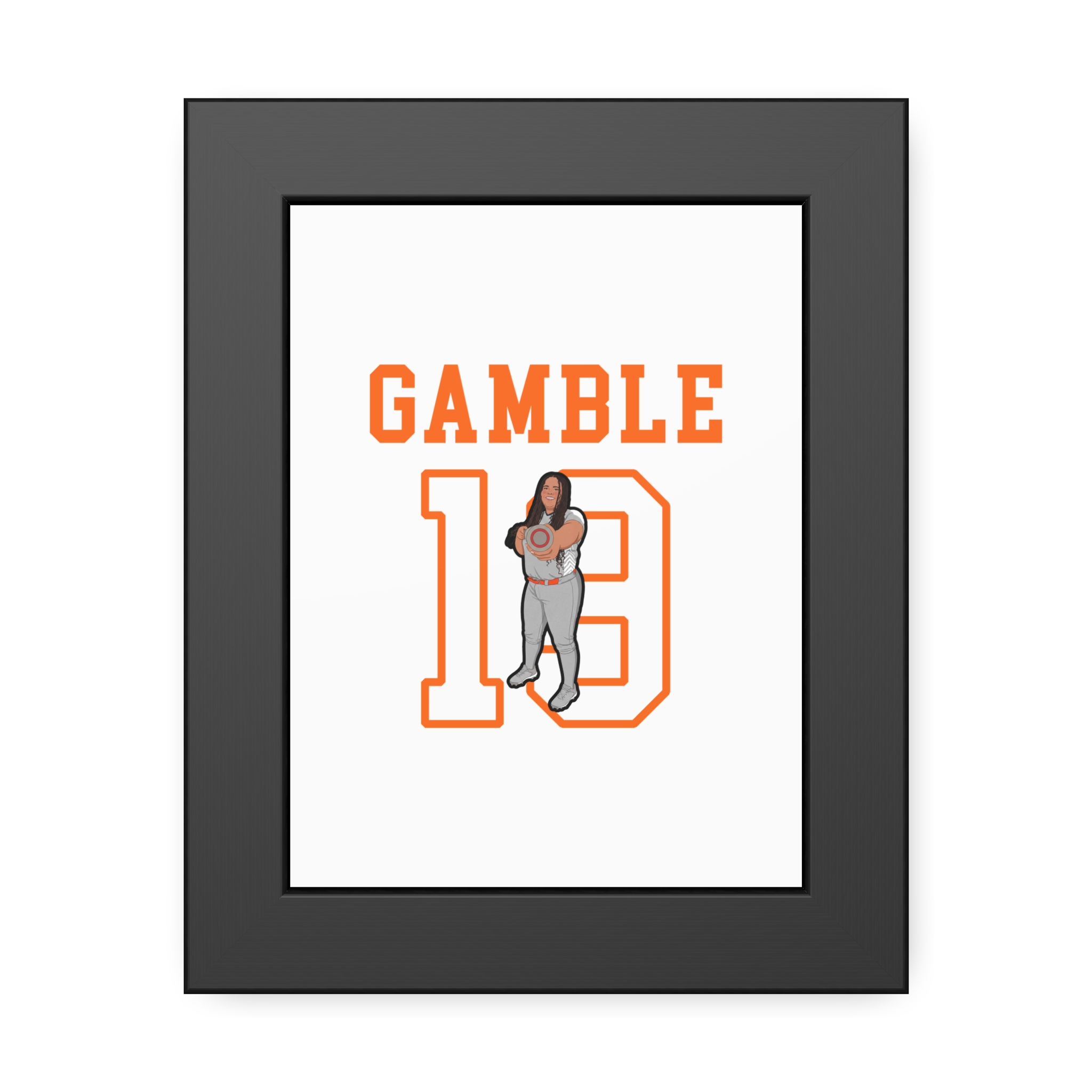 Framed Poster — character_shirsey in Black