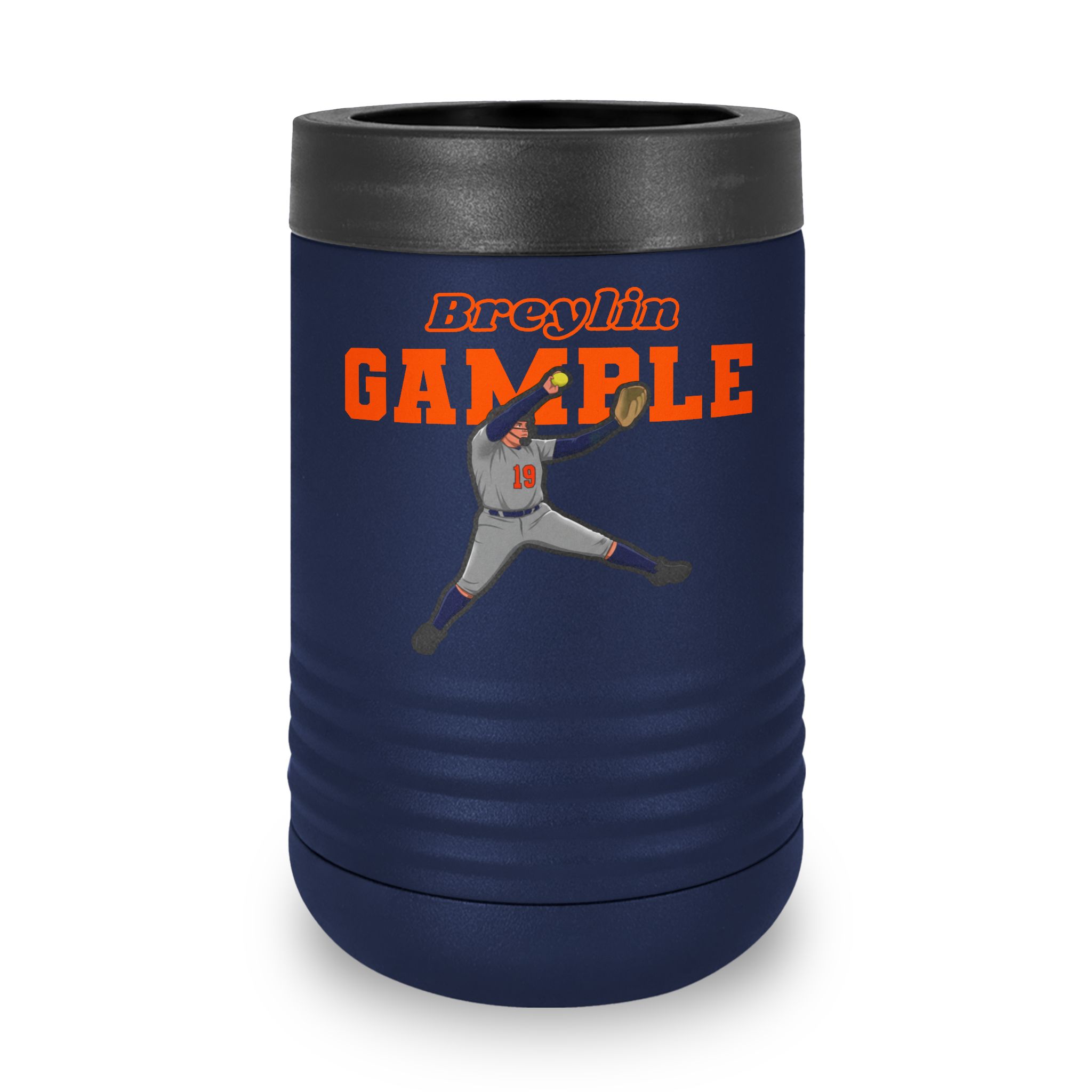 Stainless Can Cooler — character_name_arch in Navy
