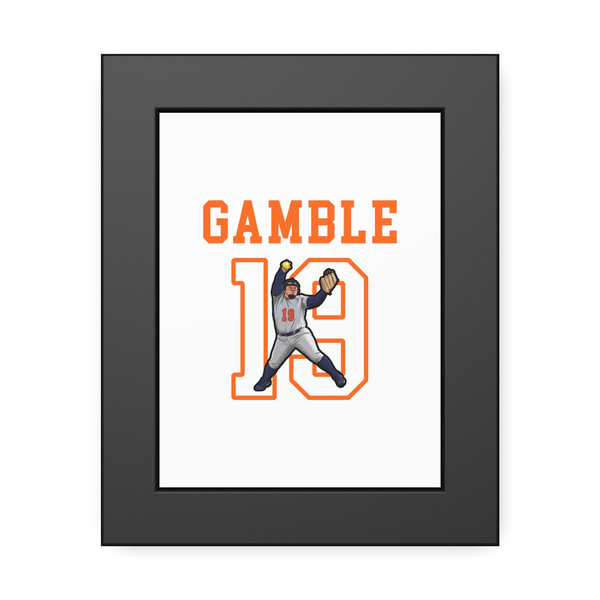 Framed Poster — character_shirsey in Black