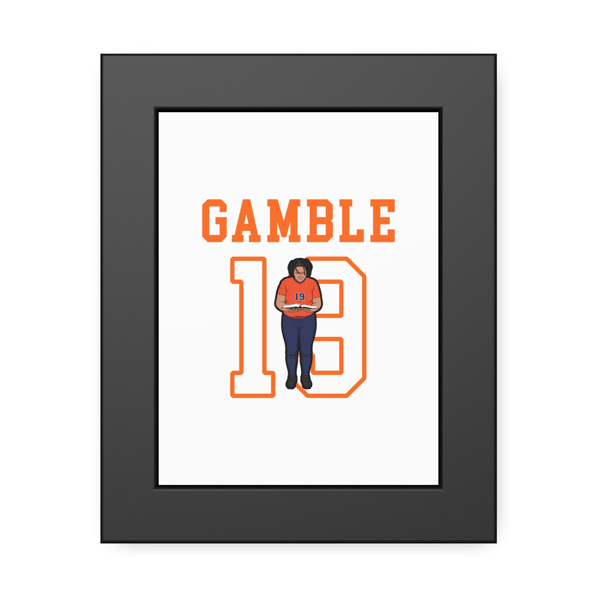 Framed Poster — character_shirsey in Black