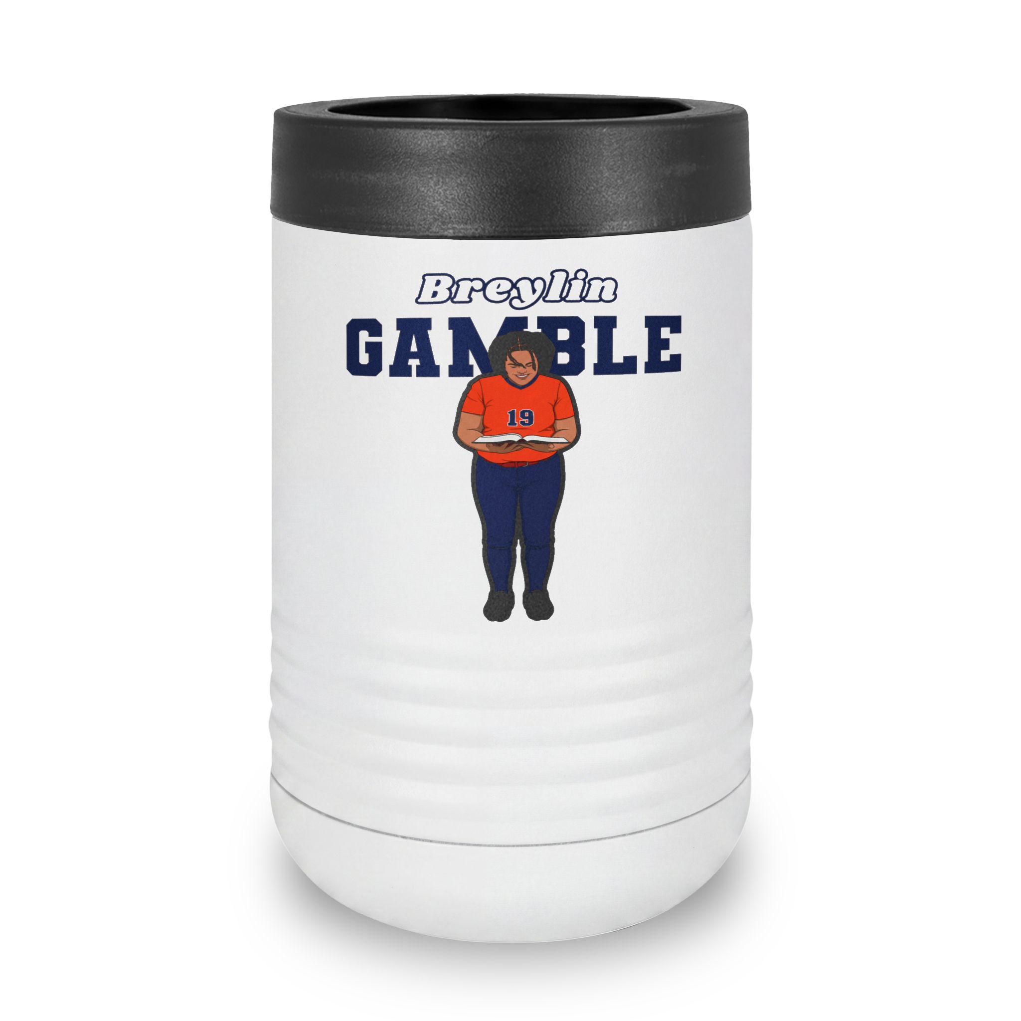 Stainless Can Cooler — character_name_arch in White