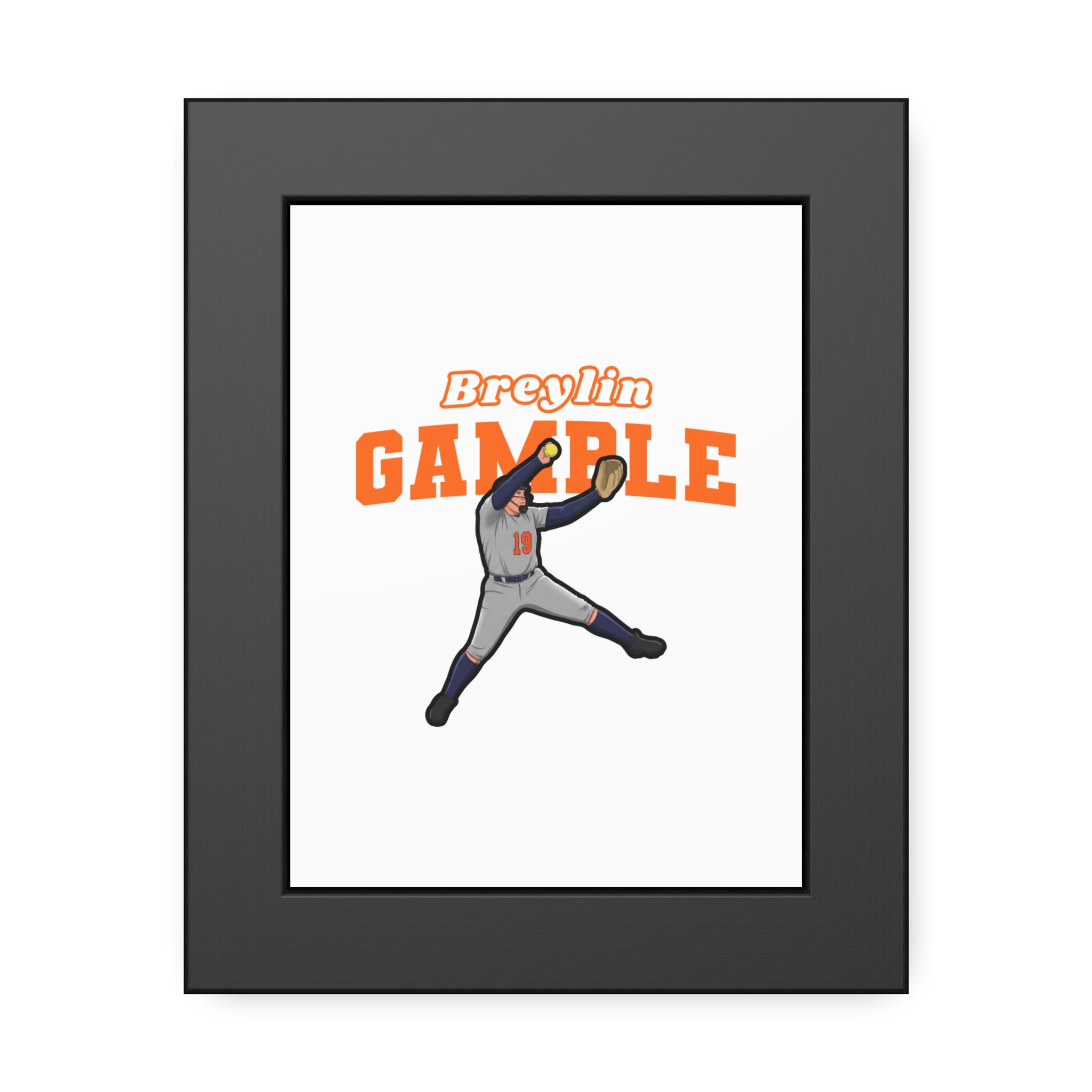 Framed Poster — character_name_arch in Black