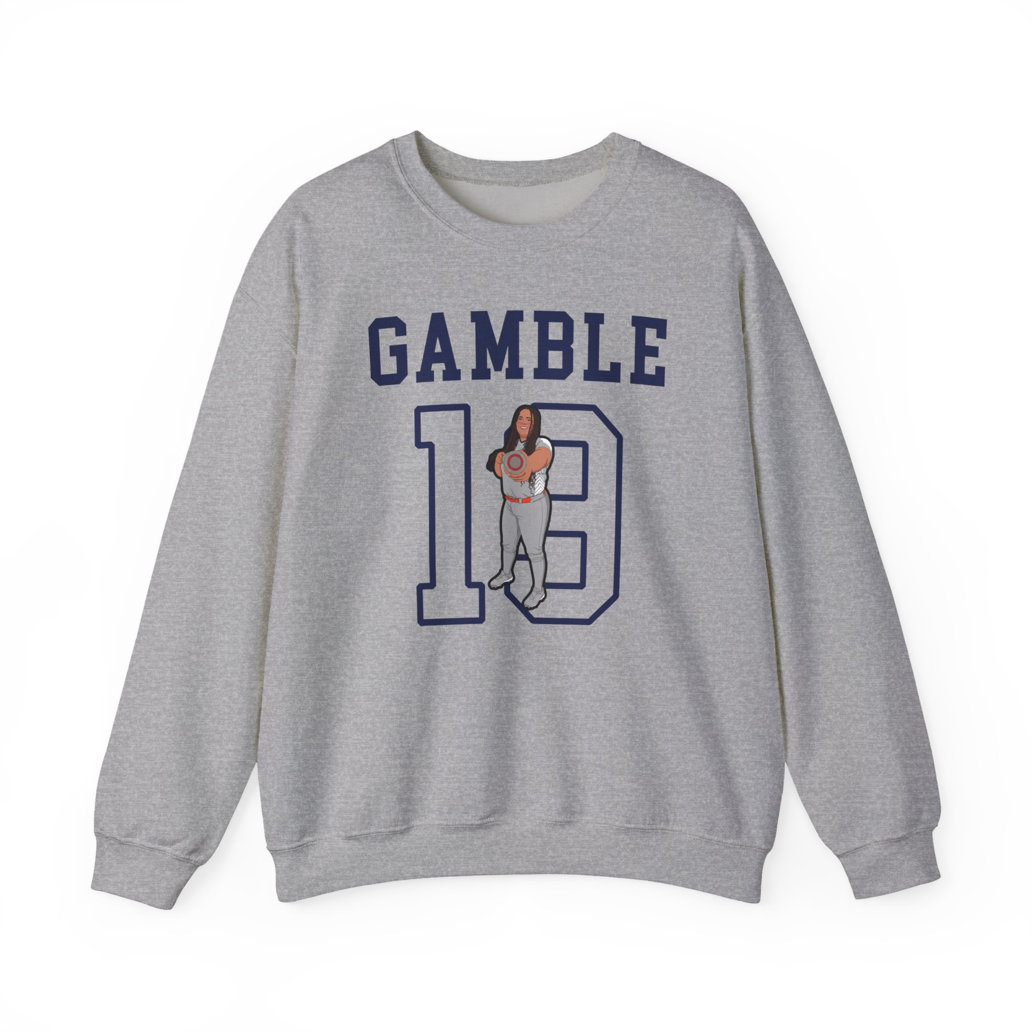 Crewneck Sweatshirt — character_shirsey in Grey