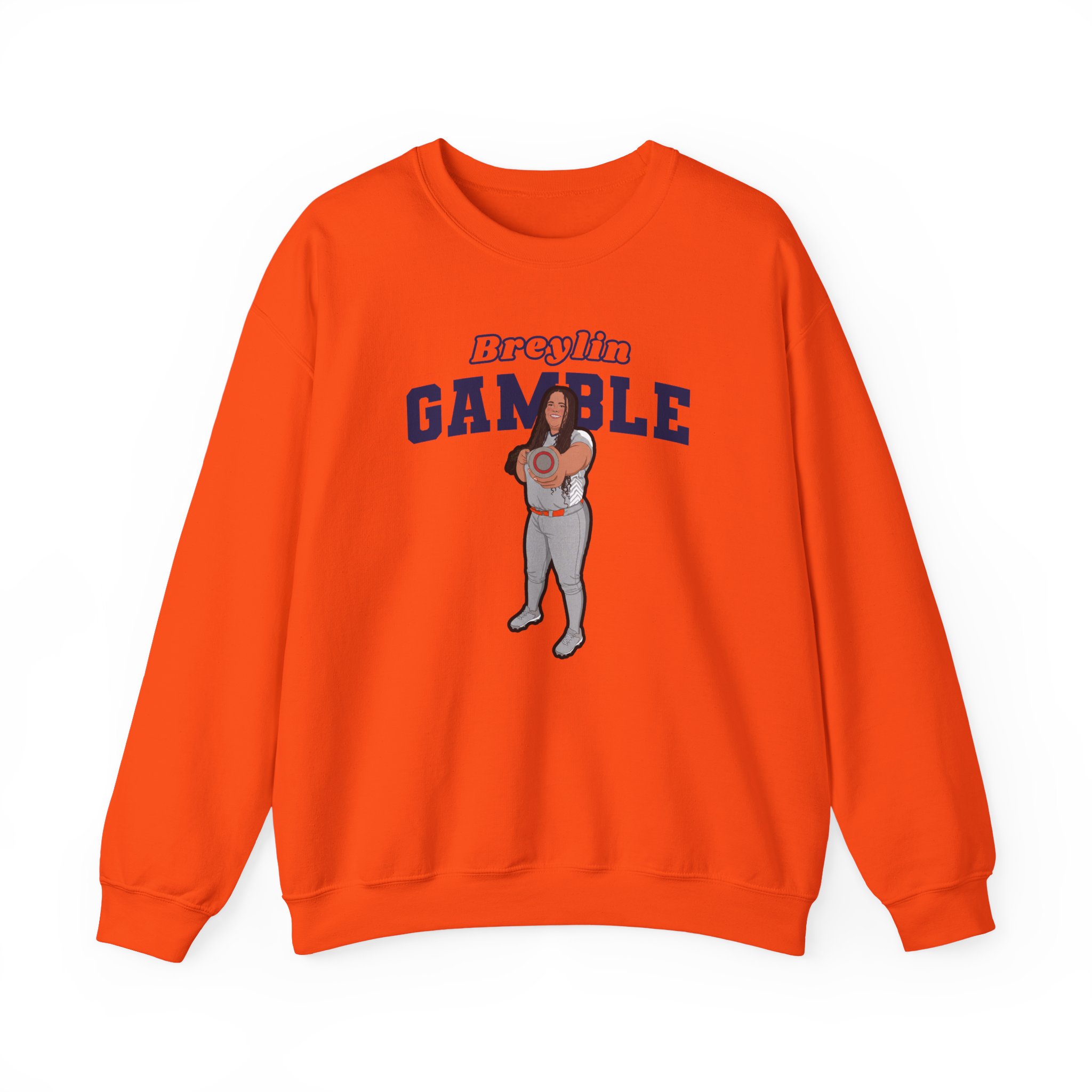 Crewneck Sweatshirt — character_name_arch in Orange