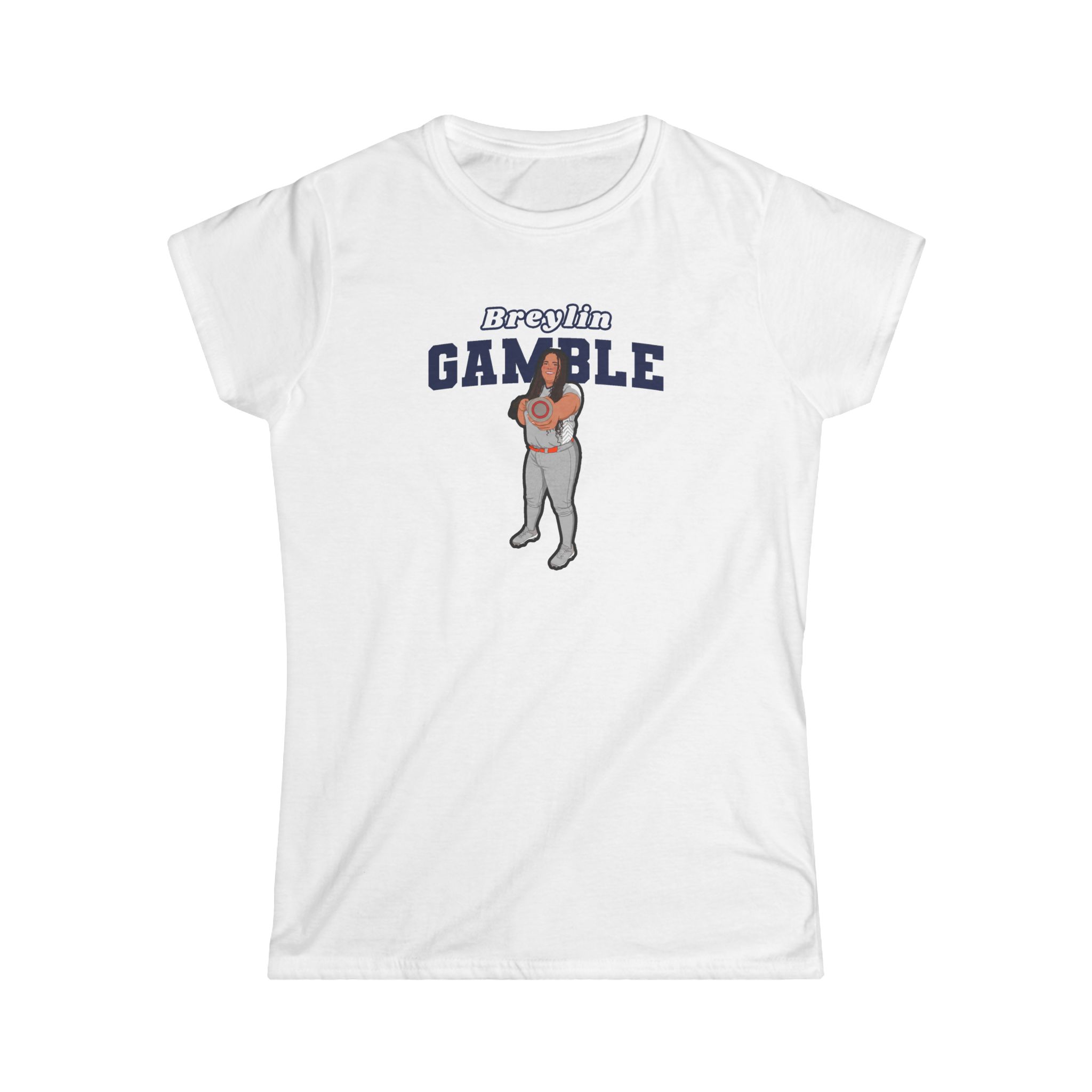 Women's Softstyle Tee — character_name_arch in White