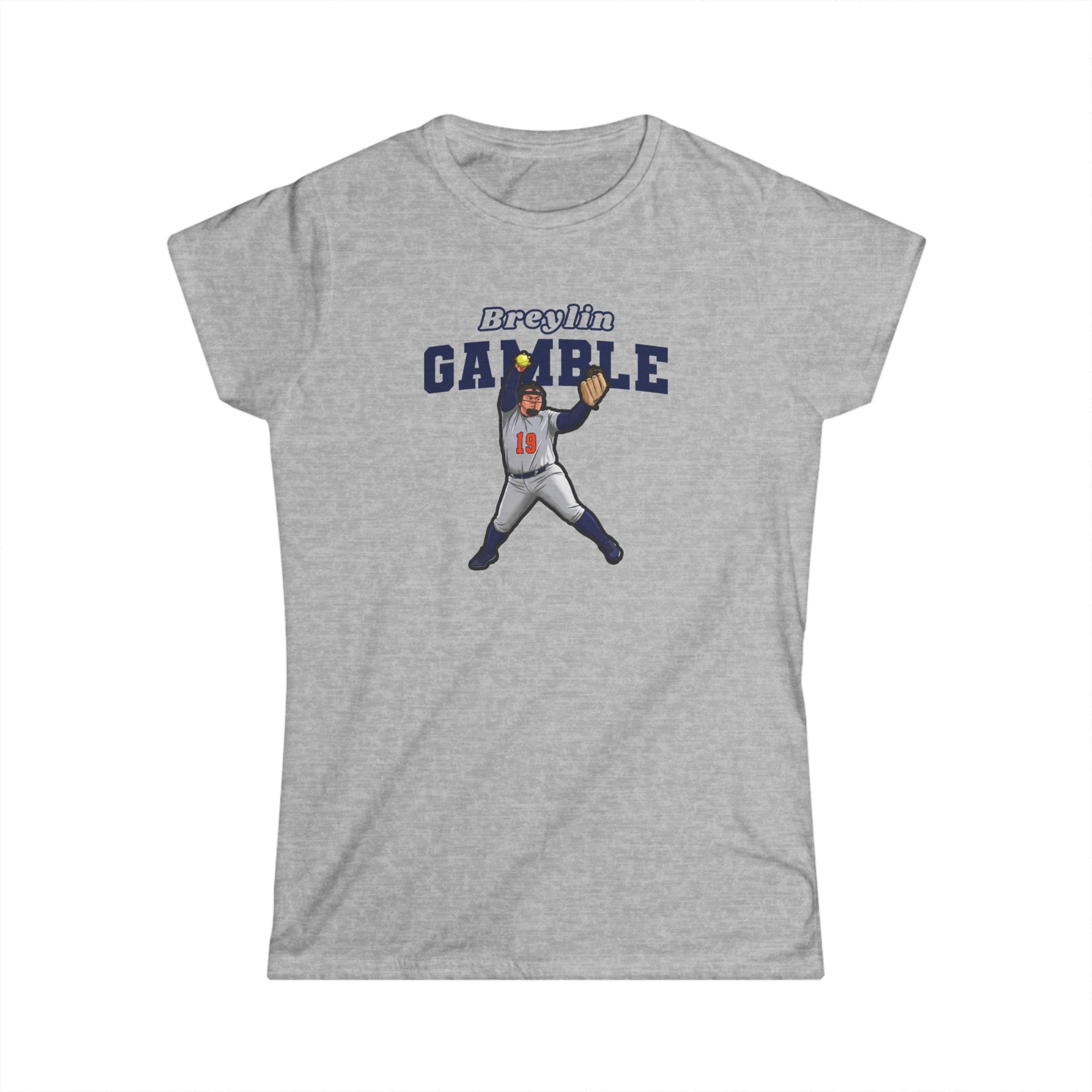 Women's Softstyle Tee — character_name_arch in Grey