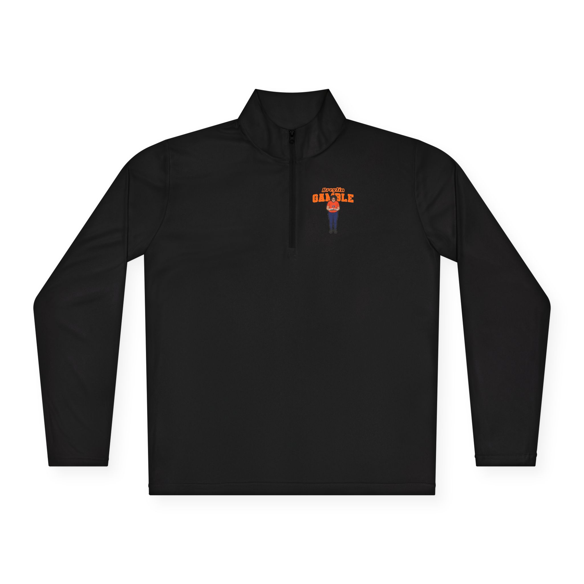 Q-Zip Pullover — character_name_arch in Black