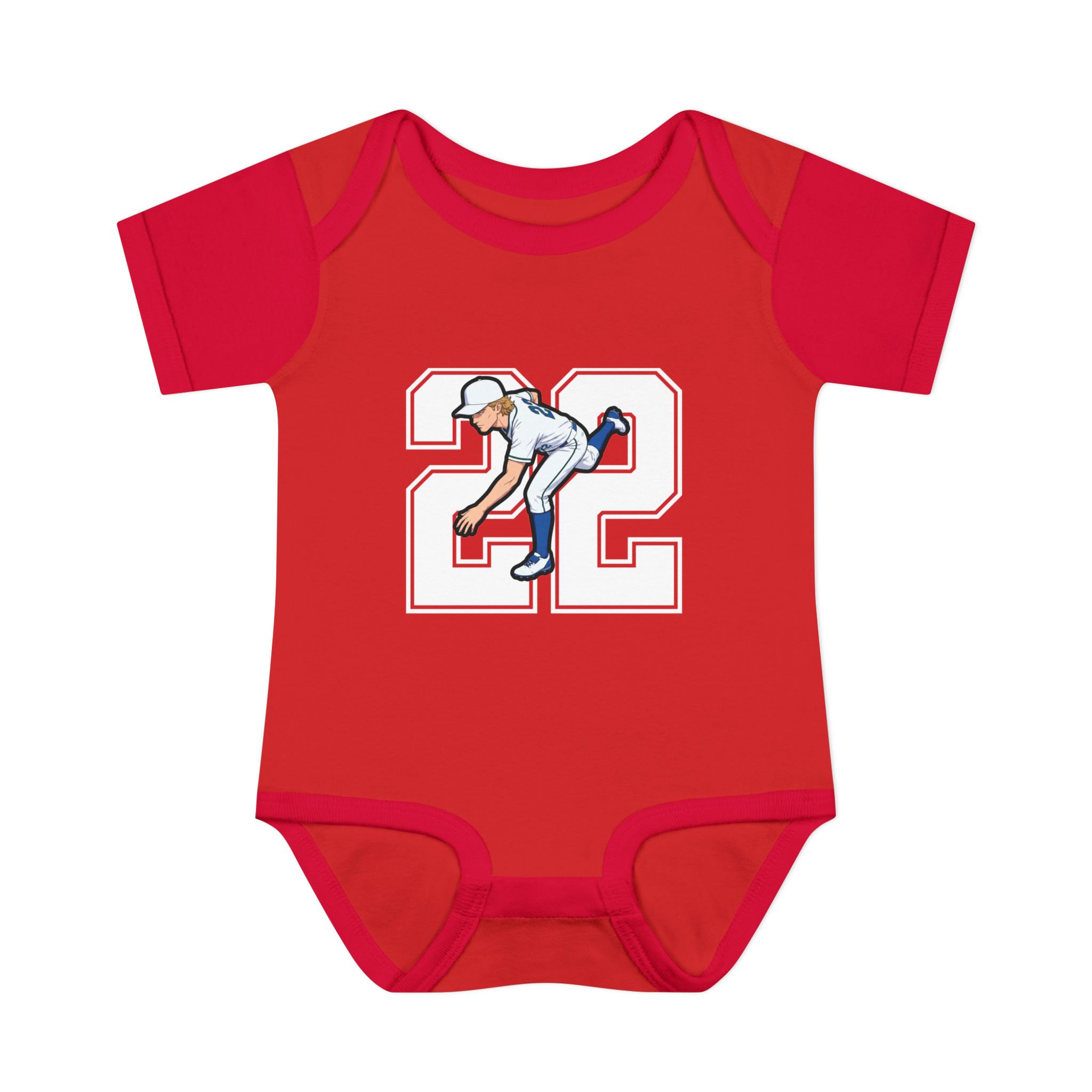 Baby Onesie — character_number in Red
