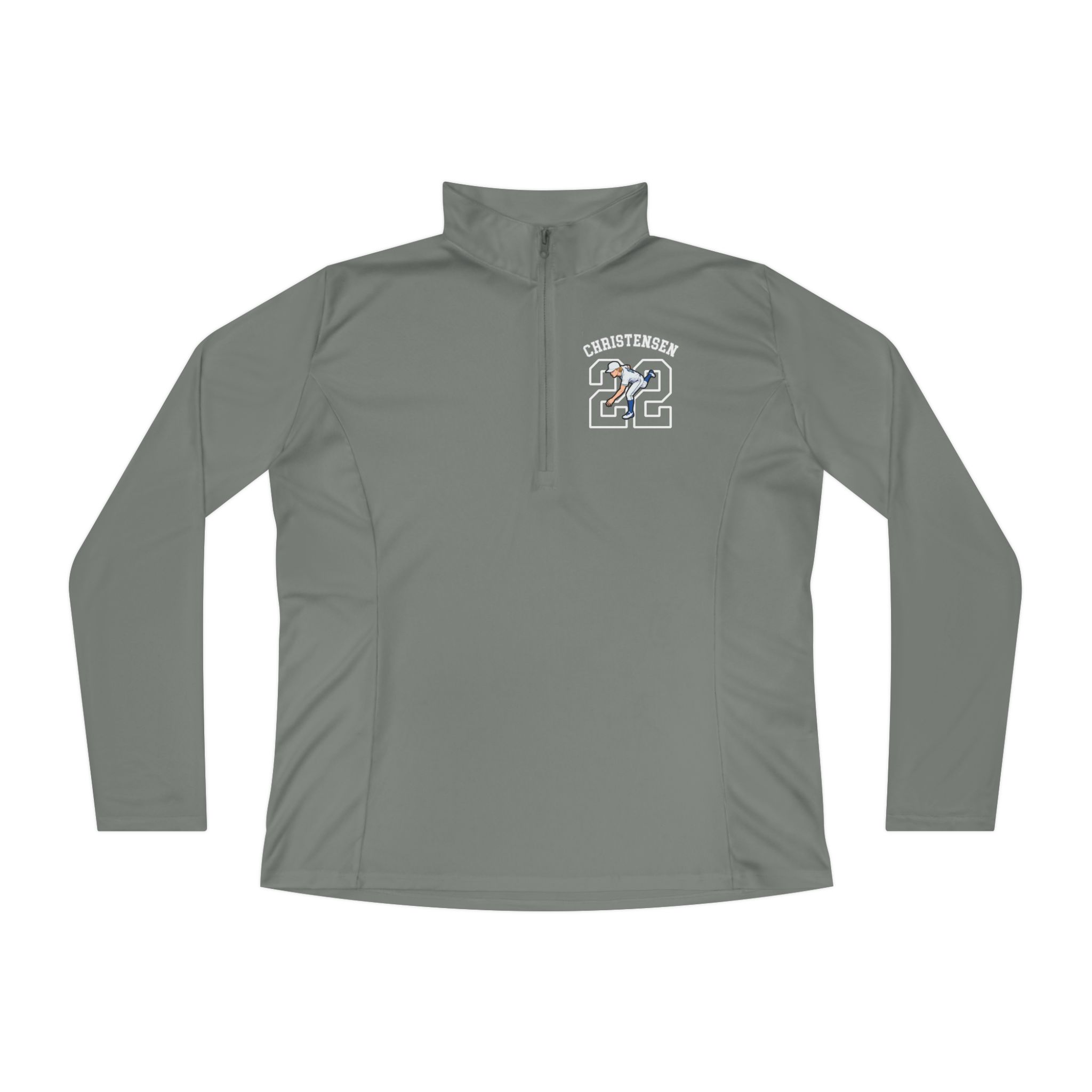 Women's Q-Zip Pullover — character_shirsey_arch in Grey