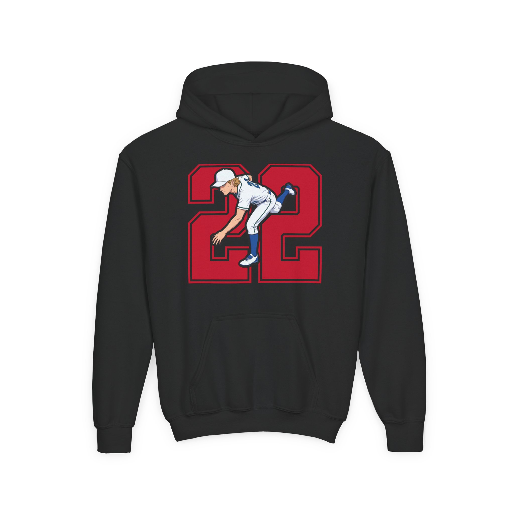 Youth Hoodie — character_number in Black
