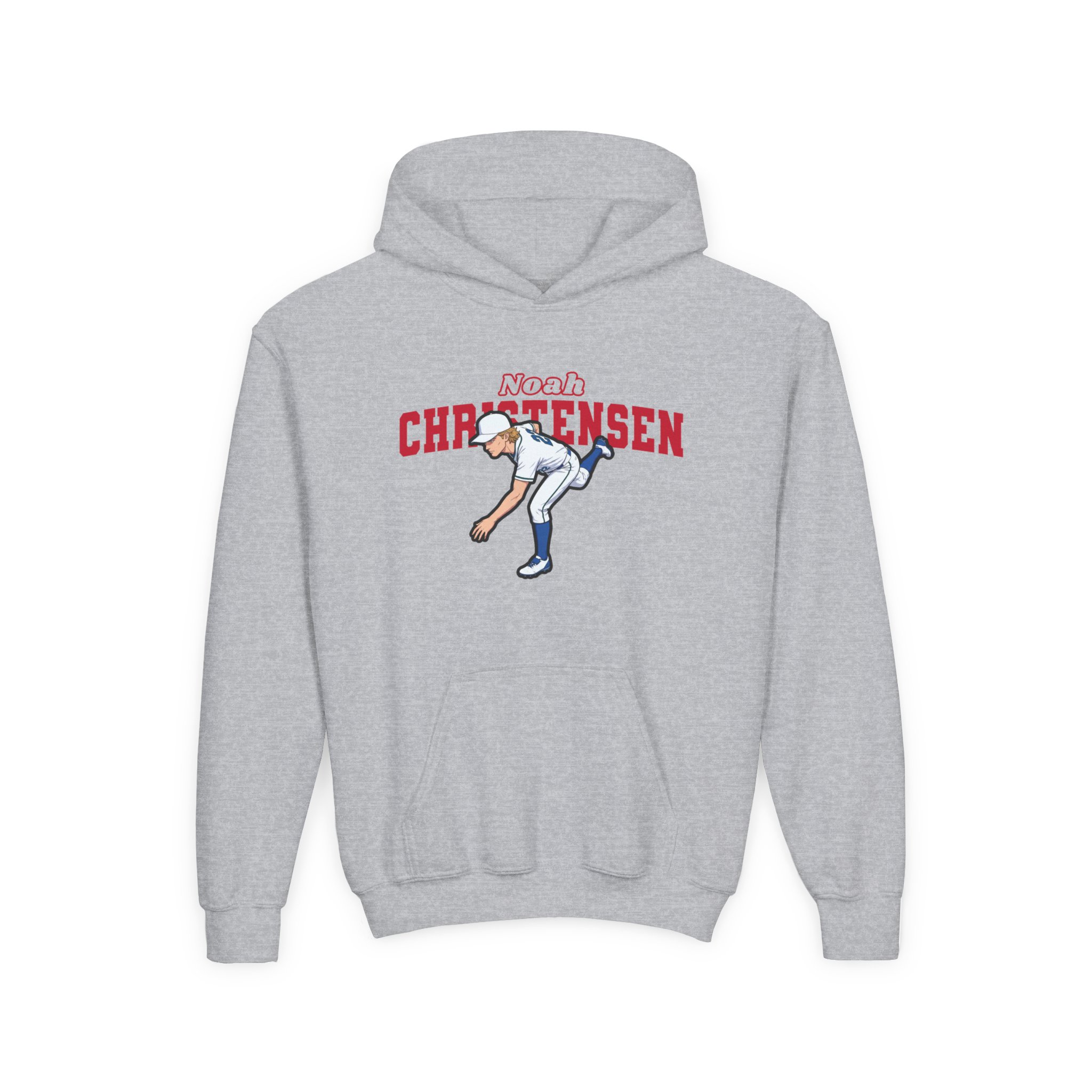 Youth Hoodie — character_name_arch in Grey